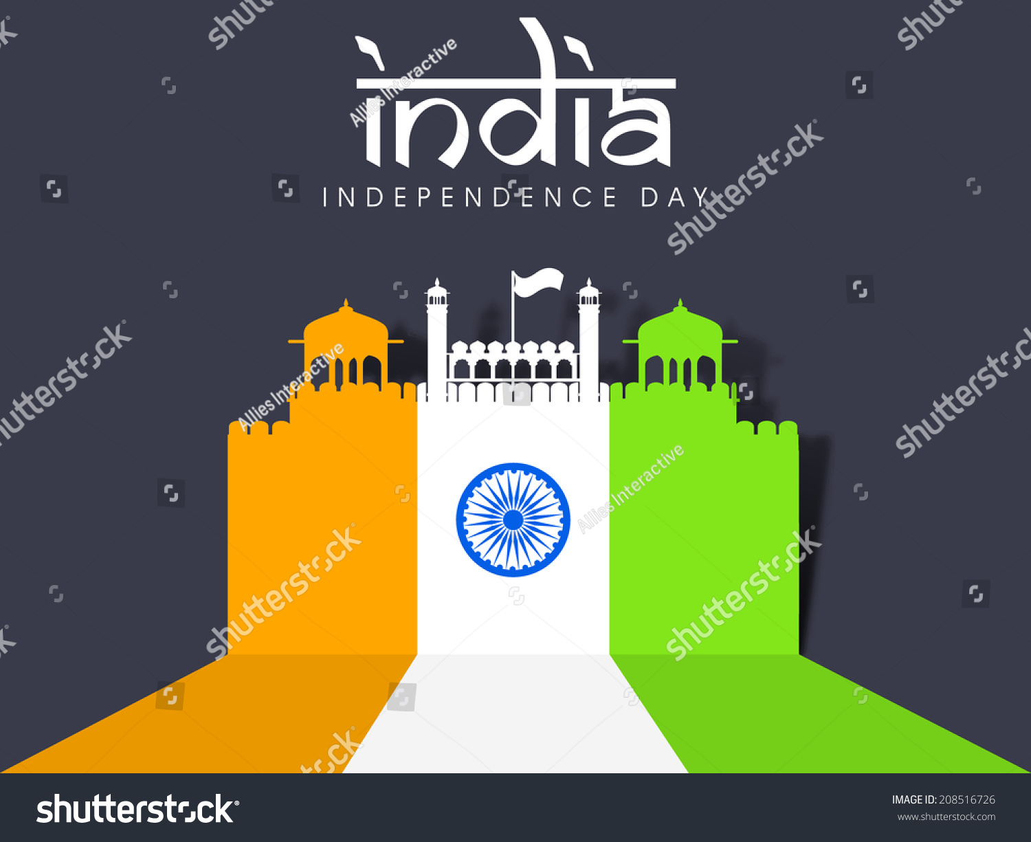 Illustration Famous Monument India Red Fort Stock Vector (Royalty Free ...