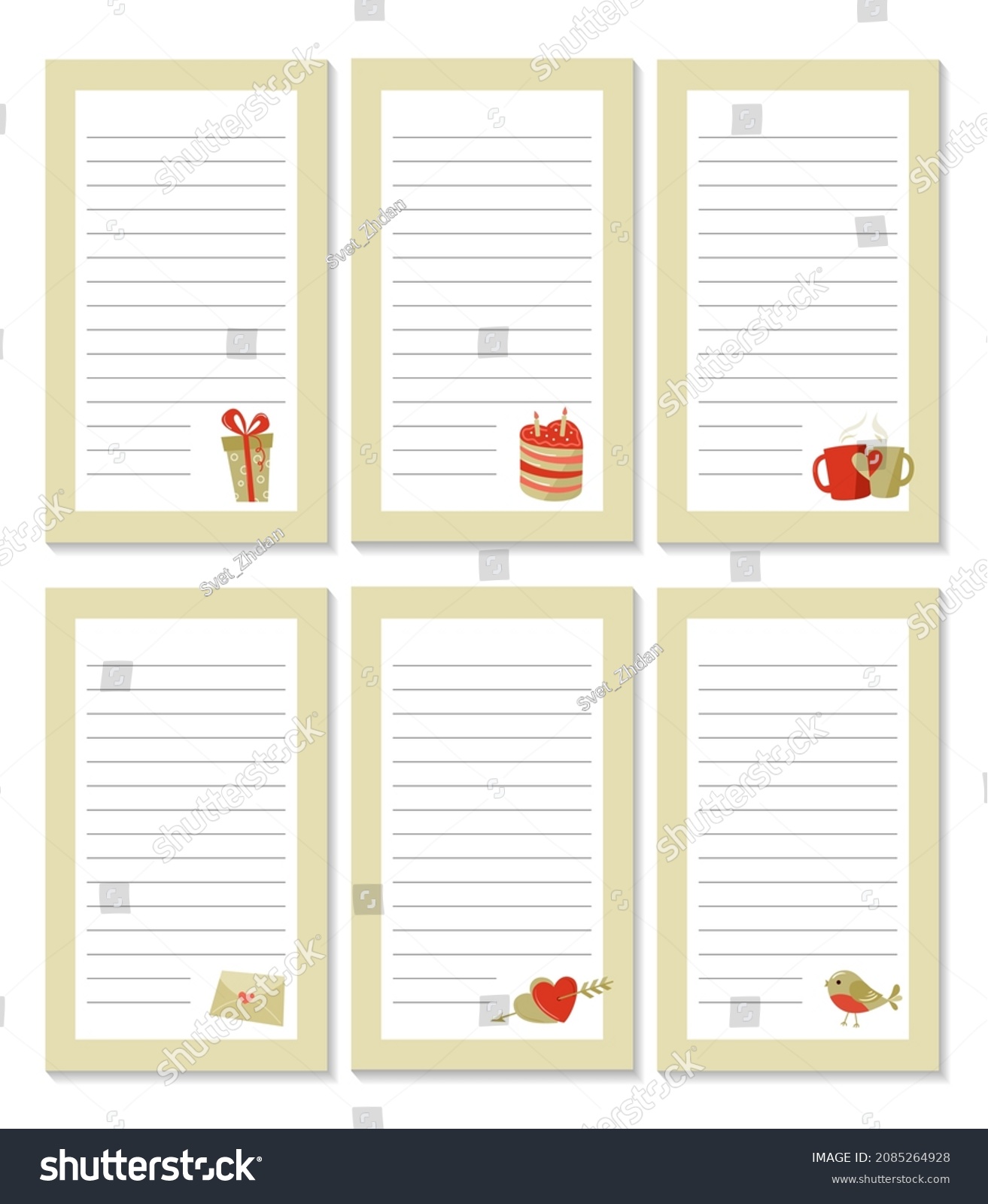 Paper Notes Template Pages Cute Pictures Stock Vector (Royalty Free Paper Notes Template Pages Cute Pictures Stock Vector (Royalty Free