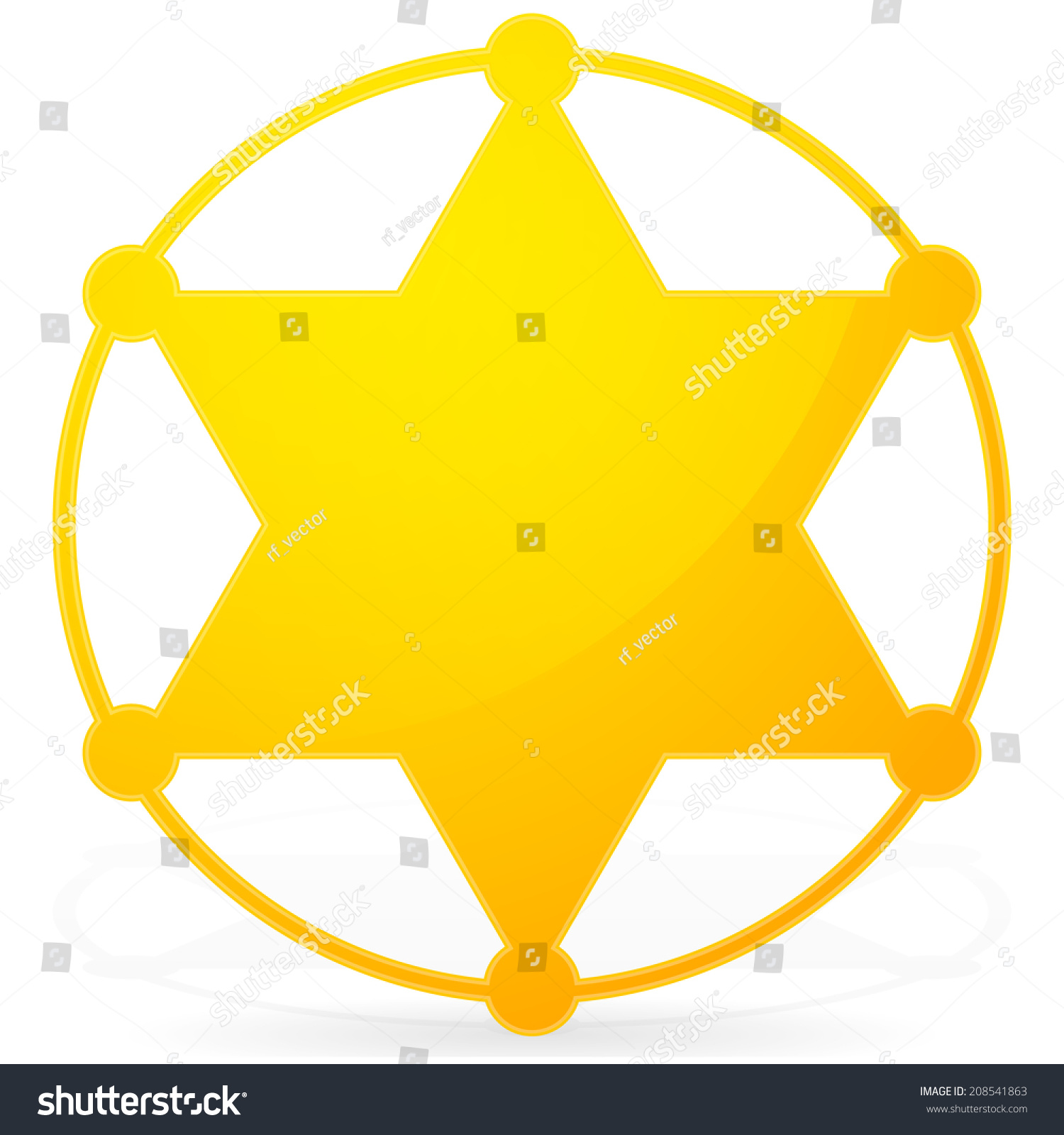 6pointed Sheriff Star Badge Stock Vector (Royalty Free) 208541863 ...