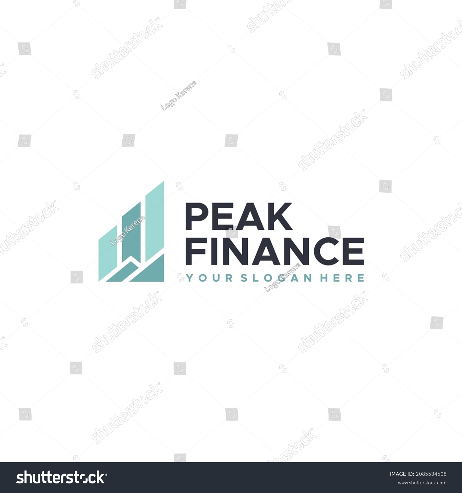 Minimalist Peak Financial Increase Logo Design Stock Vector (Royalty ...