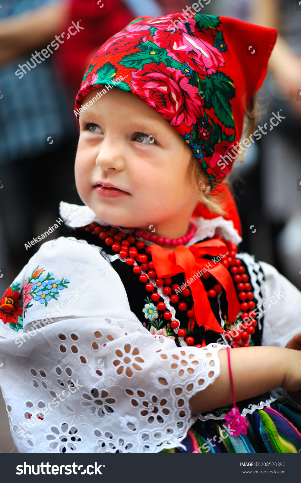 Unidentified Young Polish Girl Wearing Traditional Stock Photo ...