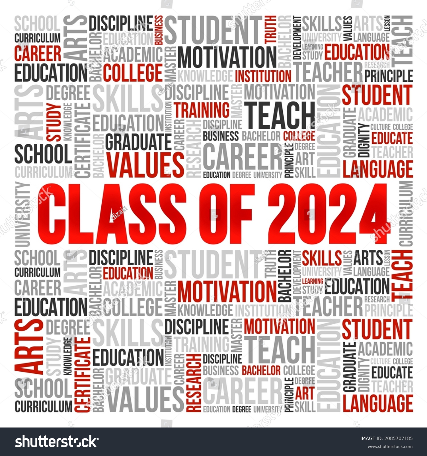 Class 2024 Word Cloud Collage Education Stock Vector Royalty Free   Stock Vector Class Of Word Cloud Collage Education Concept Background 2085707185 