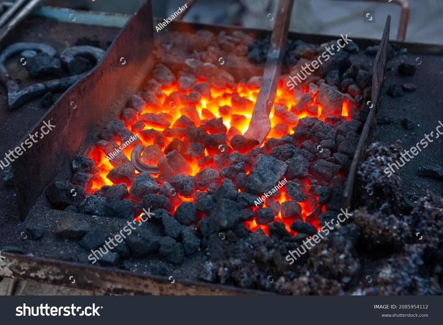 Forge Brazier Hot Coals Equipment Closeup Stock Photo 2085954112 ...