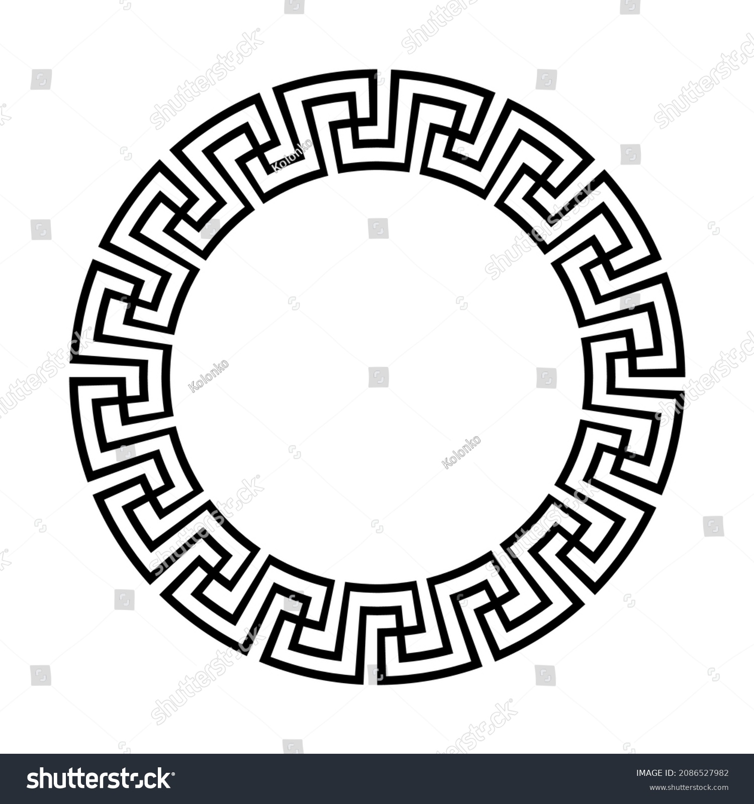 Greek Circle Pattern Border Vector Round Stock Vector (Royalty Free ...