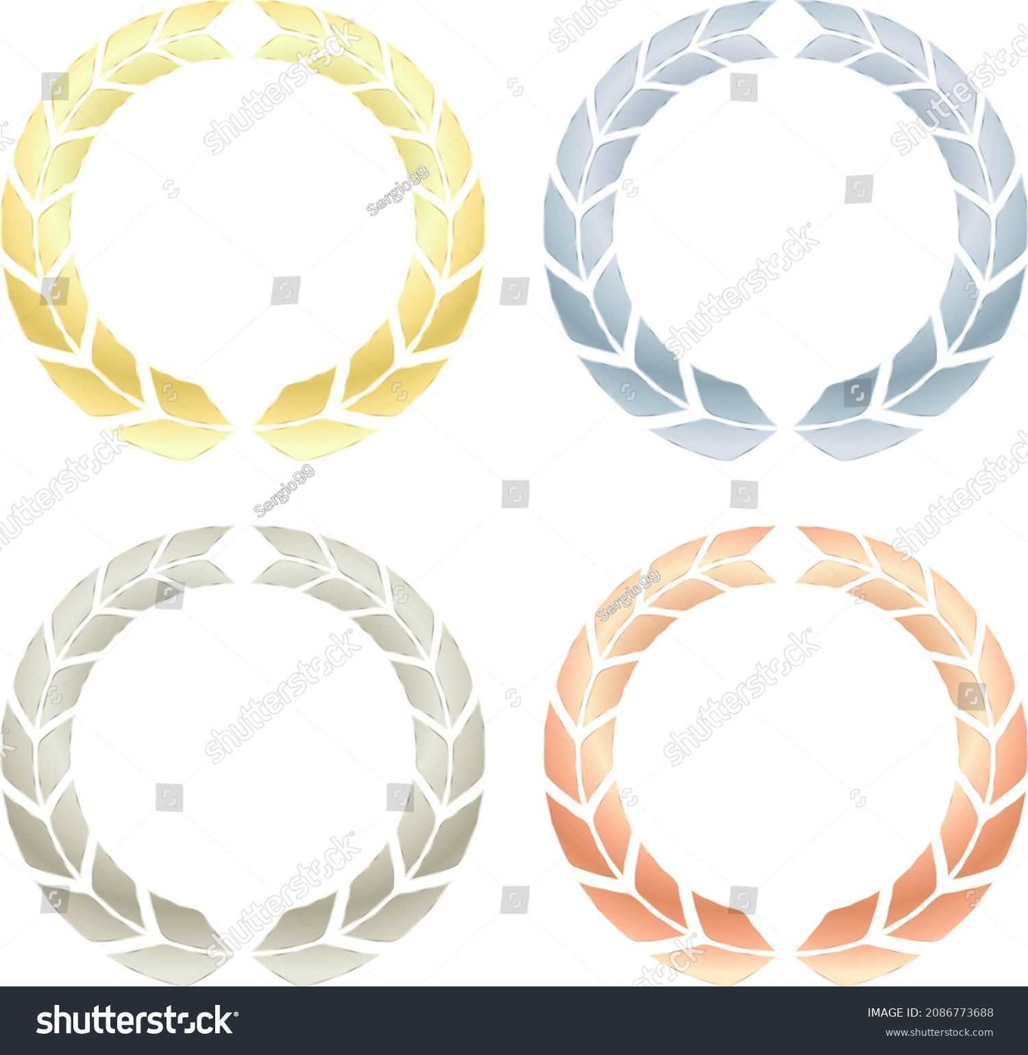 Laurel Wreath Classic Laurel Wreath Silver Stock Vector (Royalty Free ...