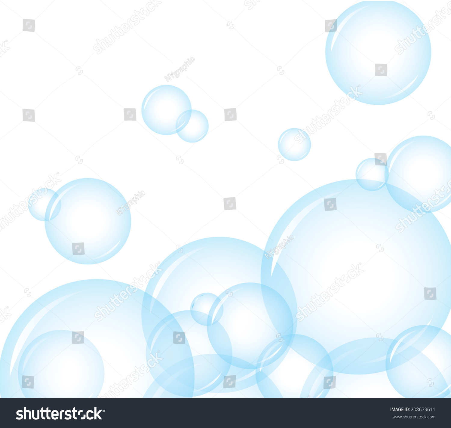 Vector Blue Soap Bubbles Background Stock Vector (Royalty Free ...