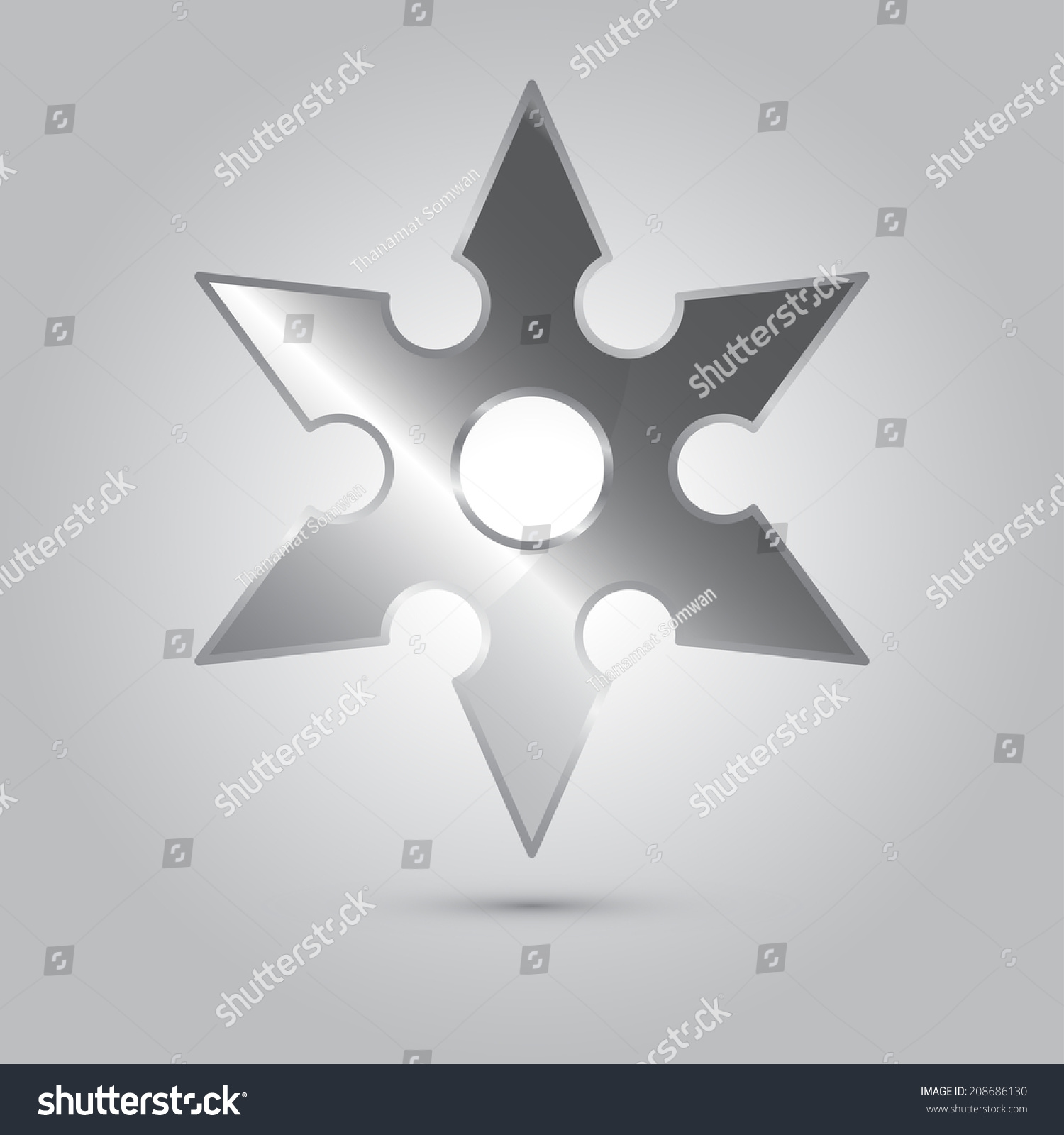 Illustration Ninja Stars Ninja Weapon Cartoon Stock Vector (Royalty ...