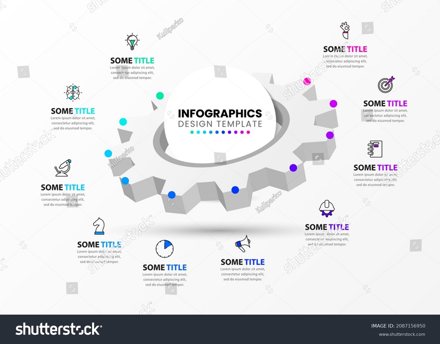 Infographic Template 10 Steps Options 3d Stock Vector (Royalty Free ...