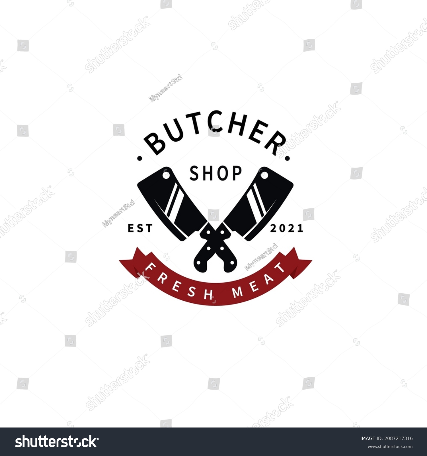 Butchery Shop Logo Design Template Icon Stock Vector (Royalty Free ...