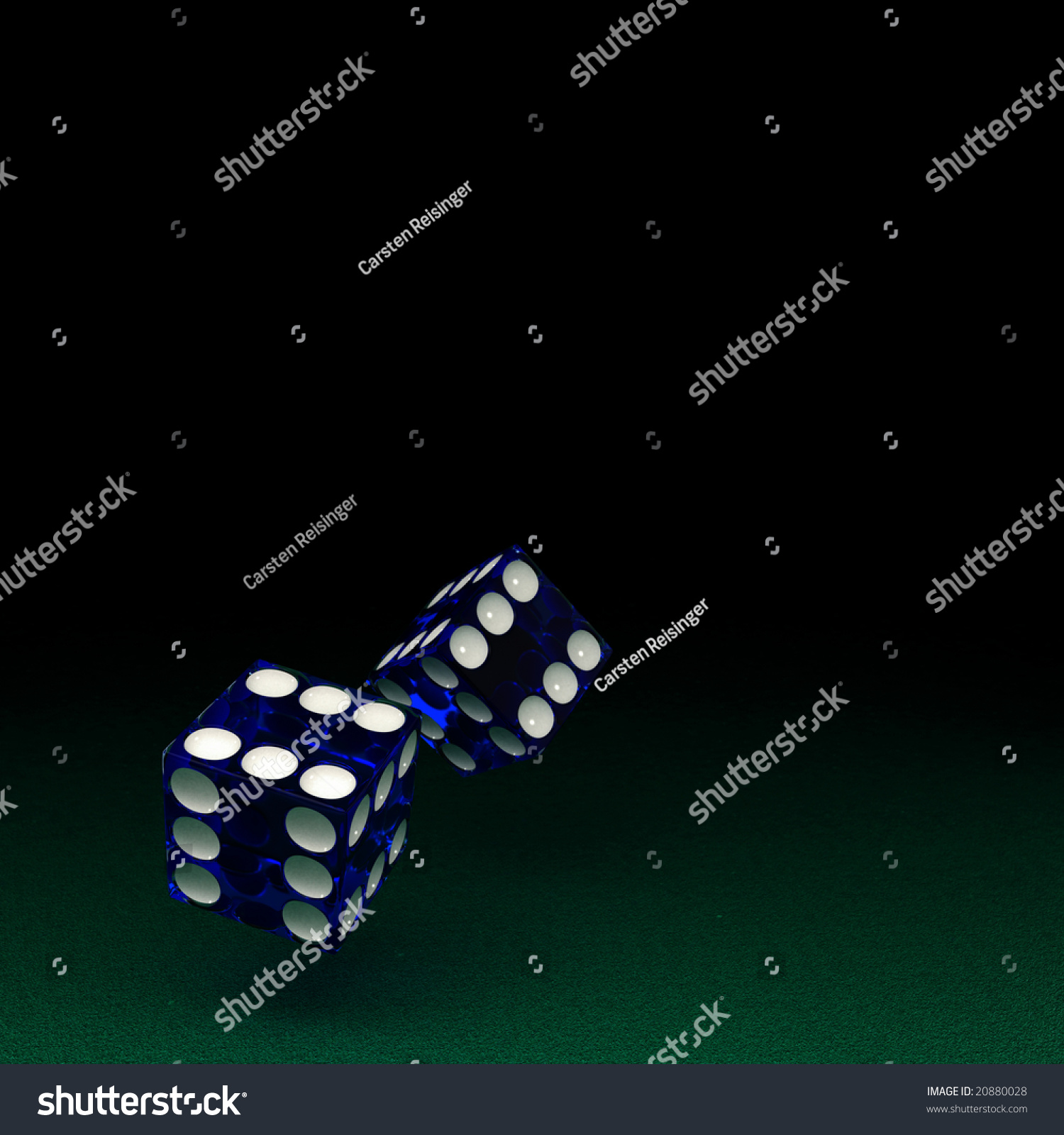 Two Blue Semi Transparent Dice Number Stock Illustration 20880028 