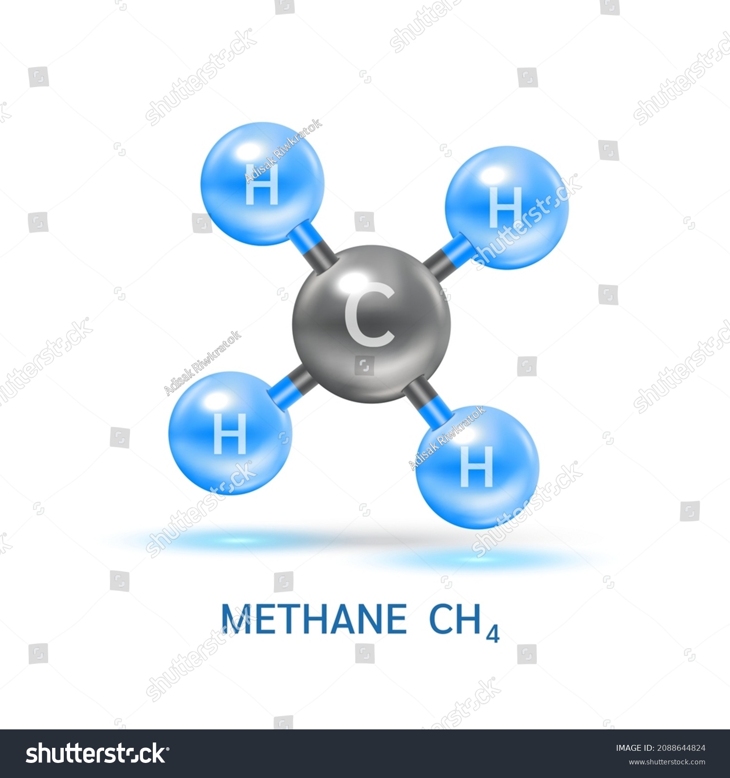 Methane Gas Ch4 Molecule Models Physical Stock Vector (Royalty Free ...