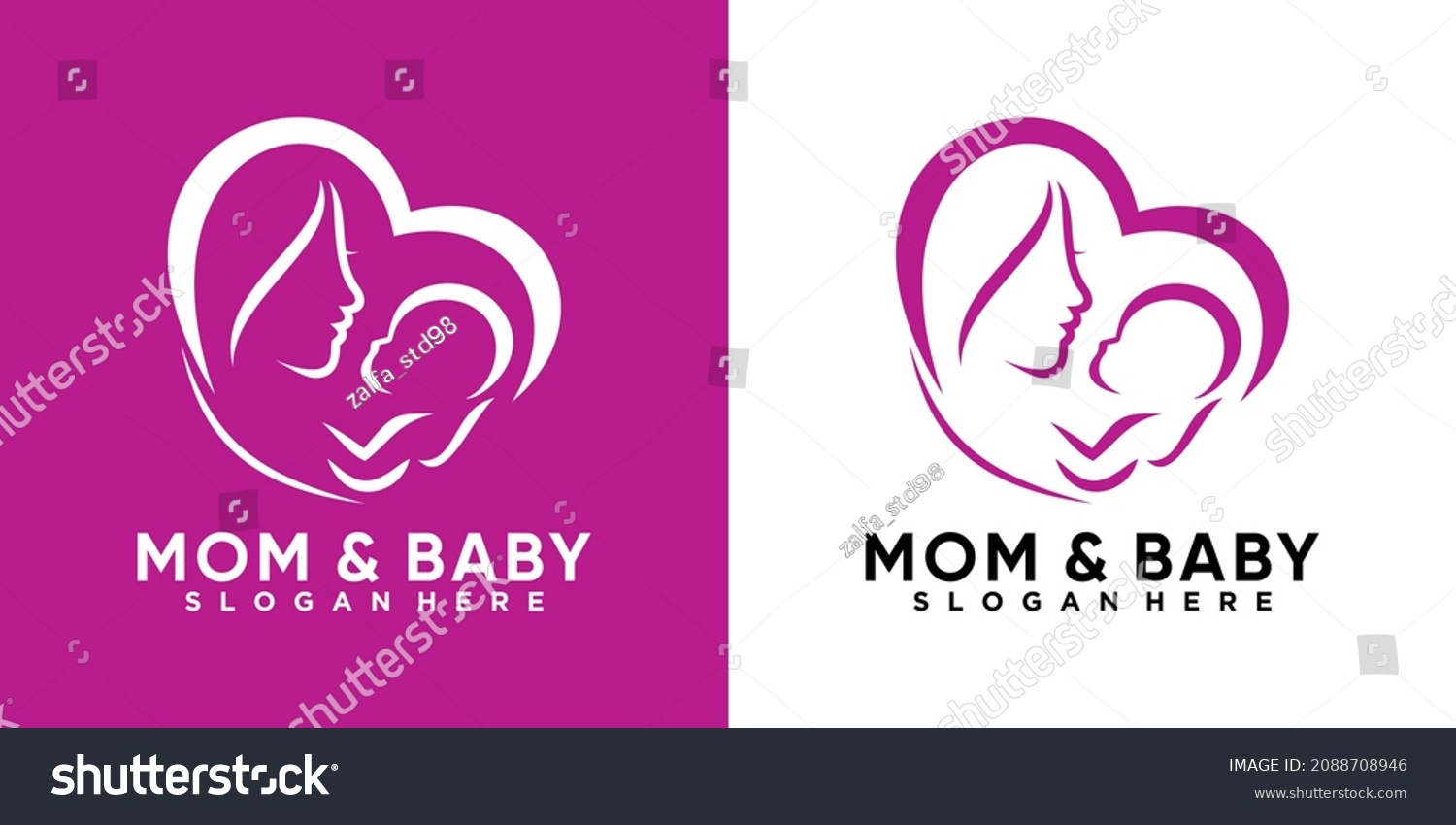 Mom Baby Logo Design Creative Concept Stock Vector (Royalty Free ...