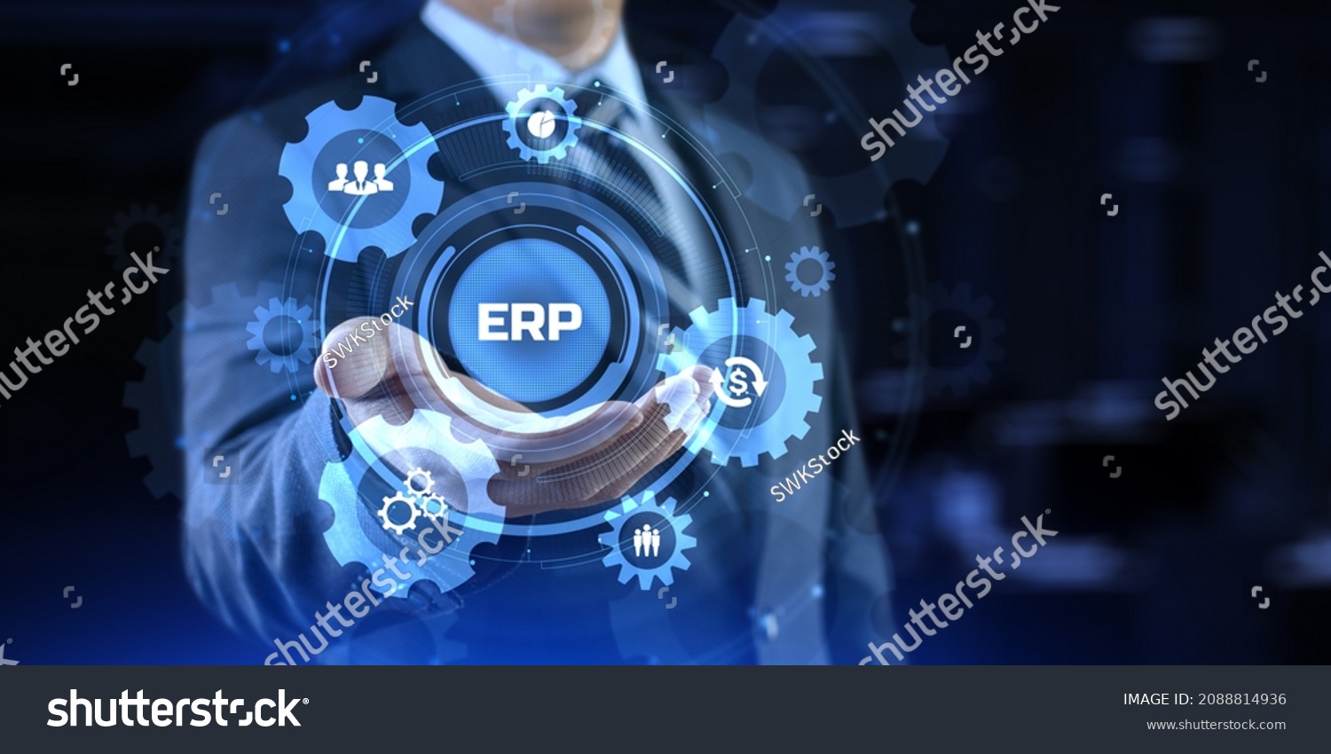 Erp Enterprise Resources Planning Software System Stock Photo ...