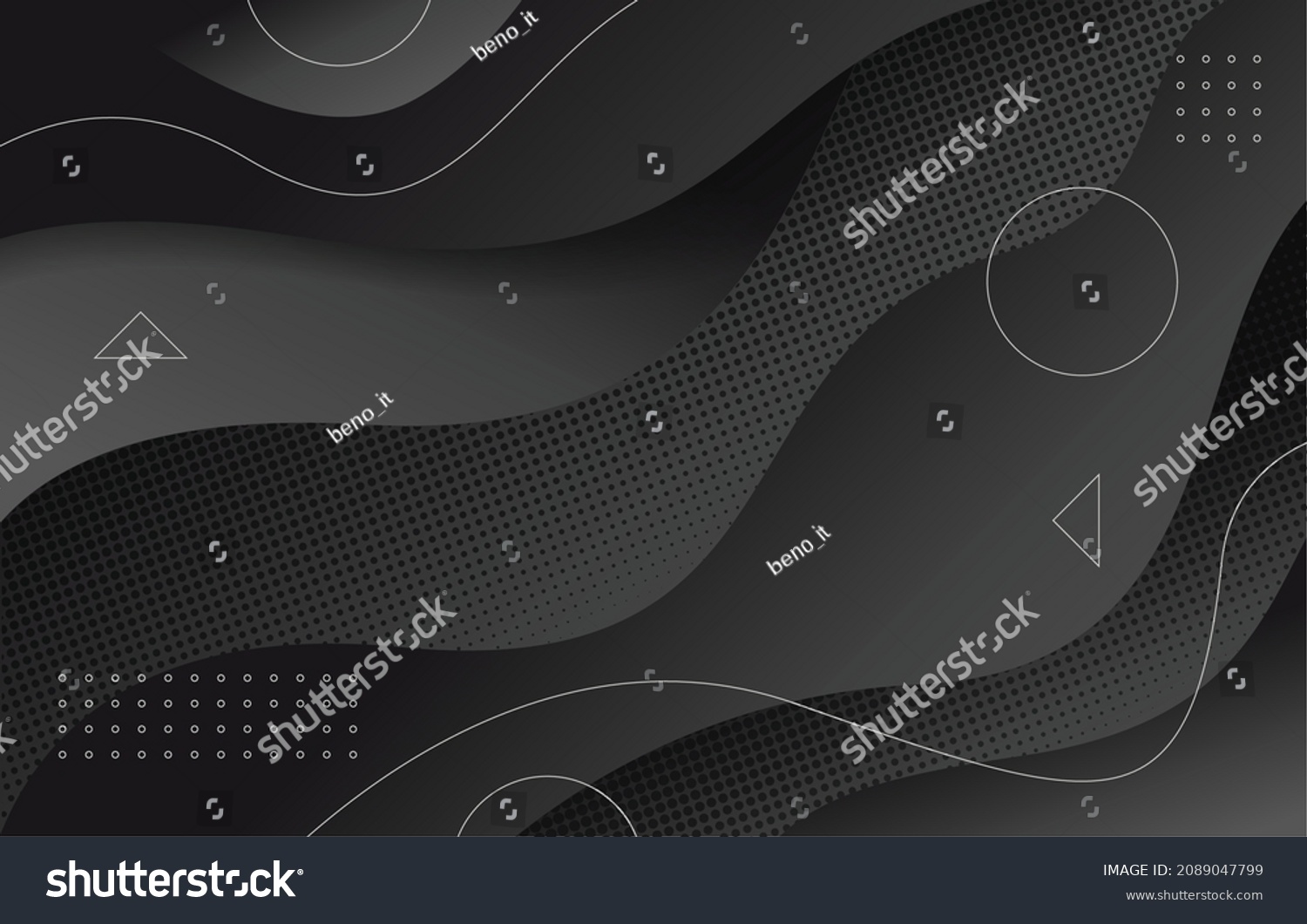 Abstract Black Background Wavy Line Shape Stock Vector (Royalty Free ...