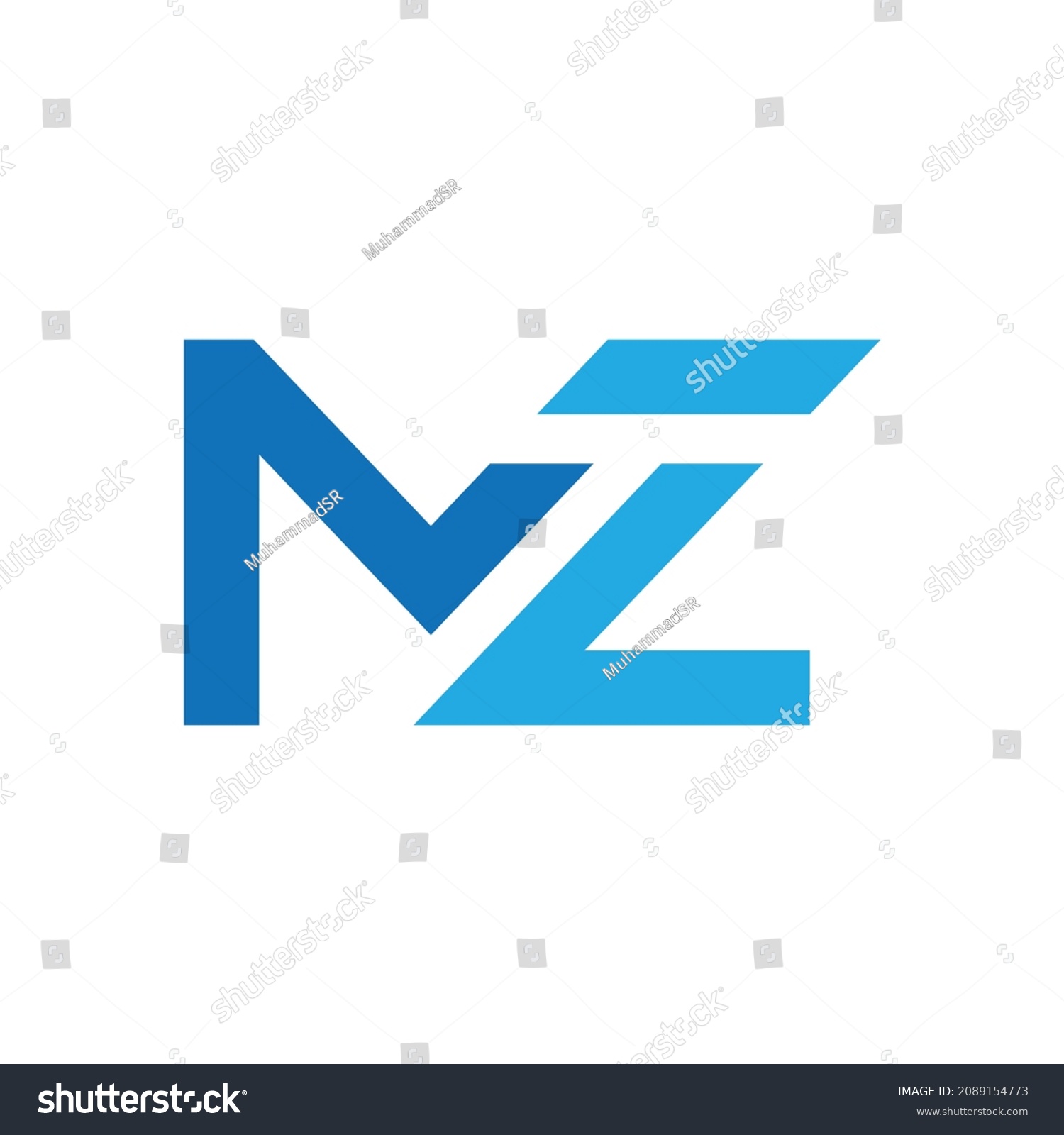 Zm Mz Abstract Outstanding Professional Business Stock Vector (Royalty ...