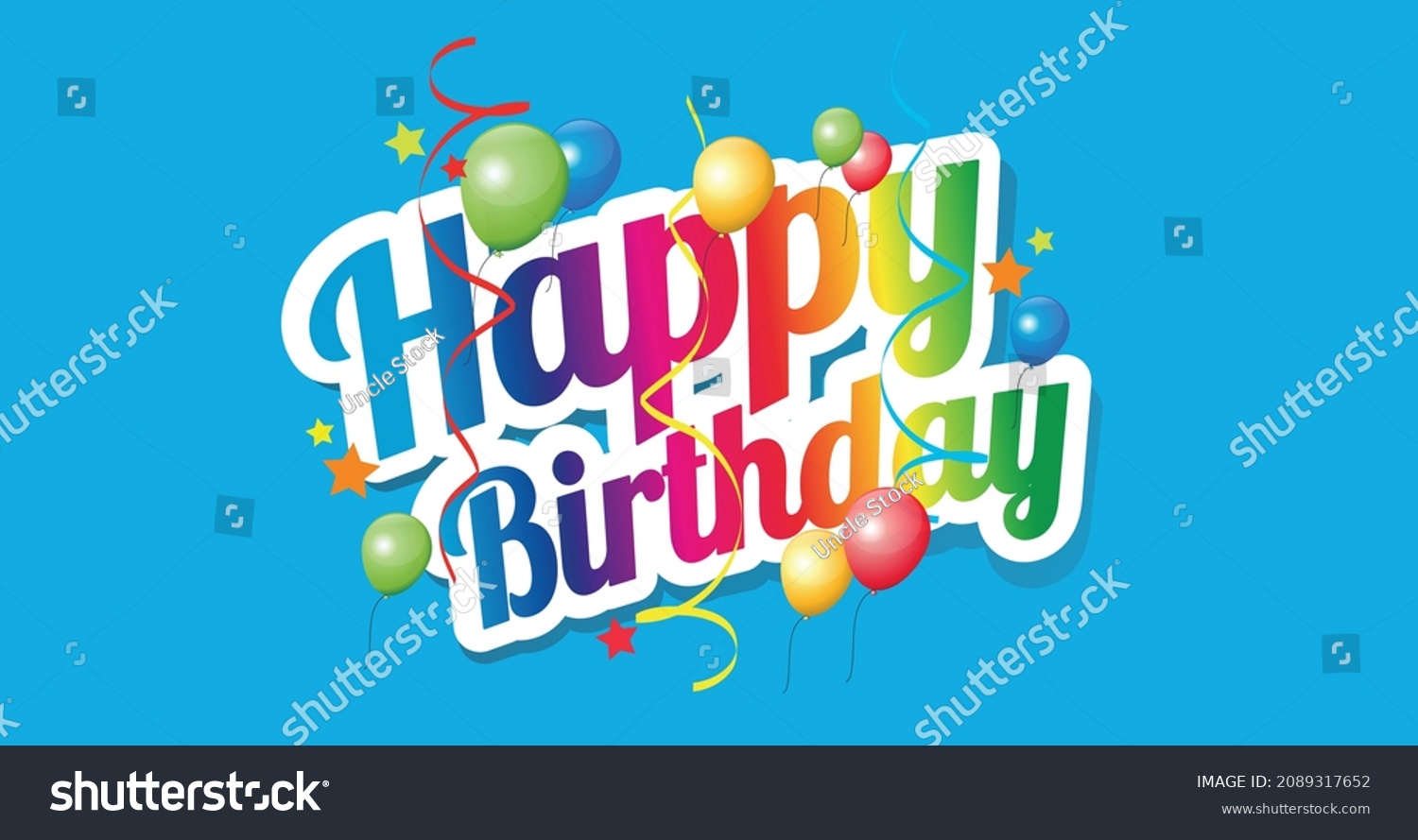 Happy Birthday On Blue Background Stock Vector (Royalty Free