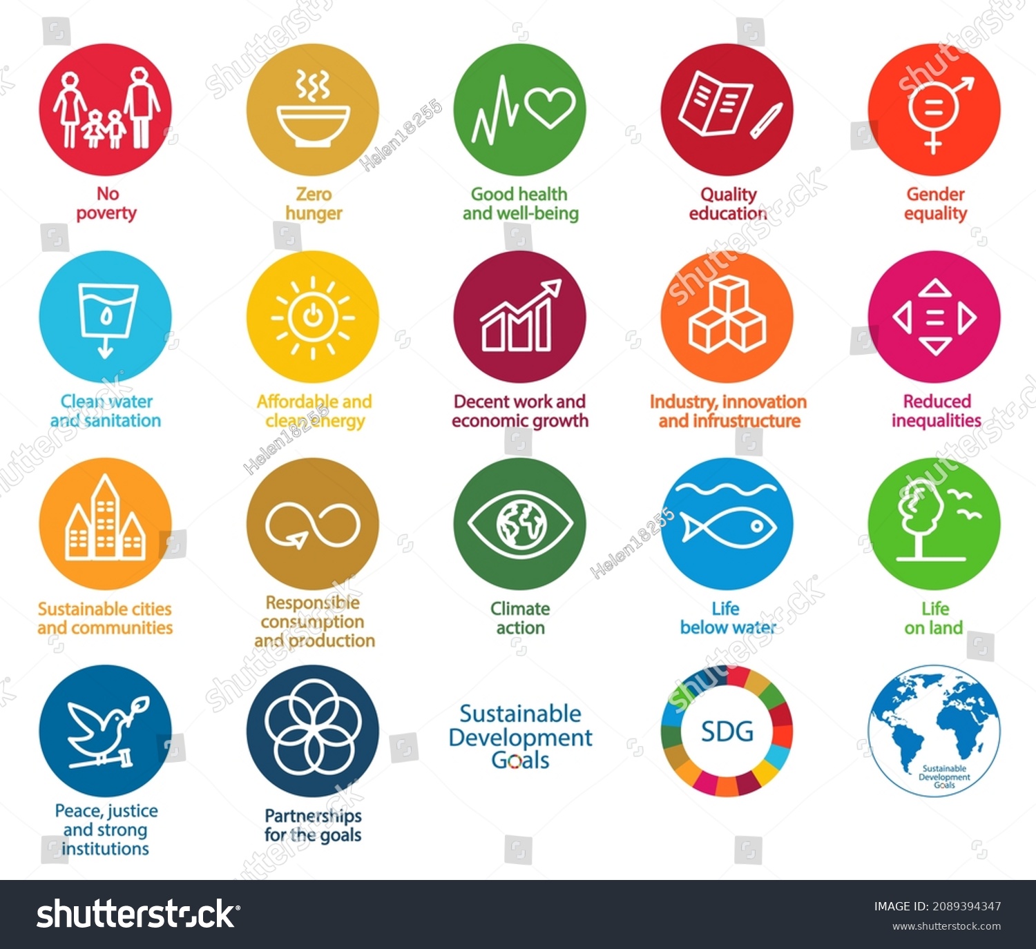 17 Sustainable Development Goals Set By Stock Vector (Royalty Free ...