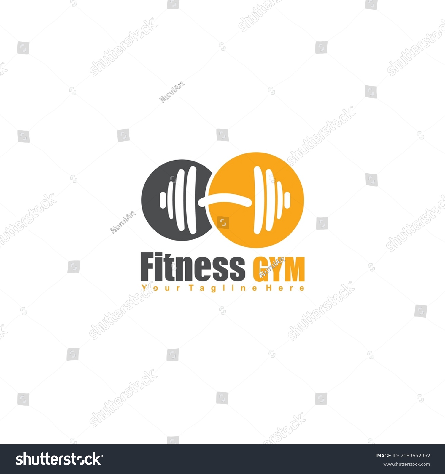 Fitness Gym Barbell Dumbbell Logo Design Stock Vector (Royalty Free ...