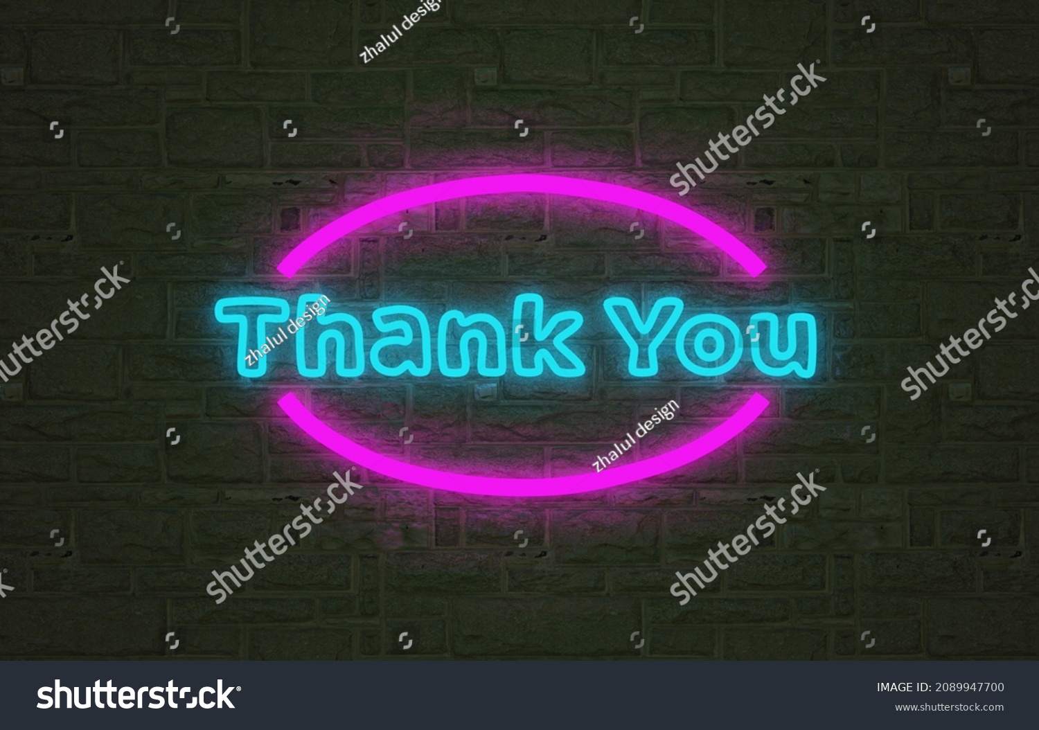 Thank You Neon Light Sign Glowing Stock Illustration 2089947700 ...