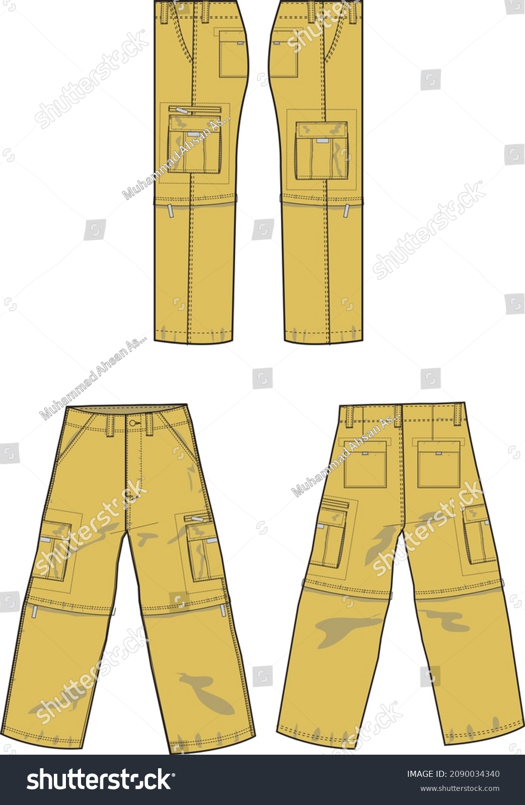 Men Boys Bottom Wear Cargo Pant Stock Vector (Royalty Free) 2090034340 ...