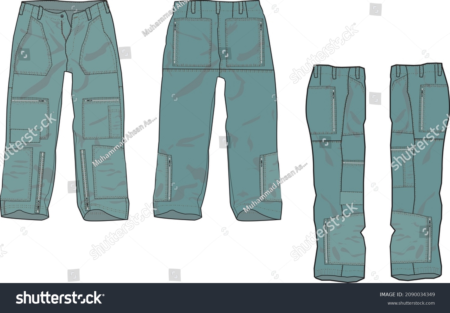 Men Boys Bottom Wear Cargo Pant Stock Vector (Royalty Free) 2090034349 ...