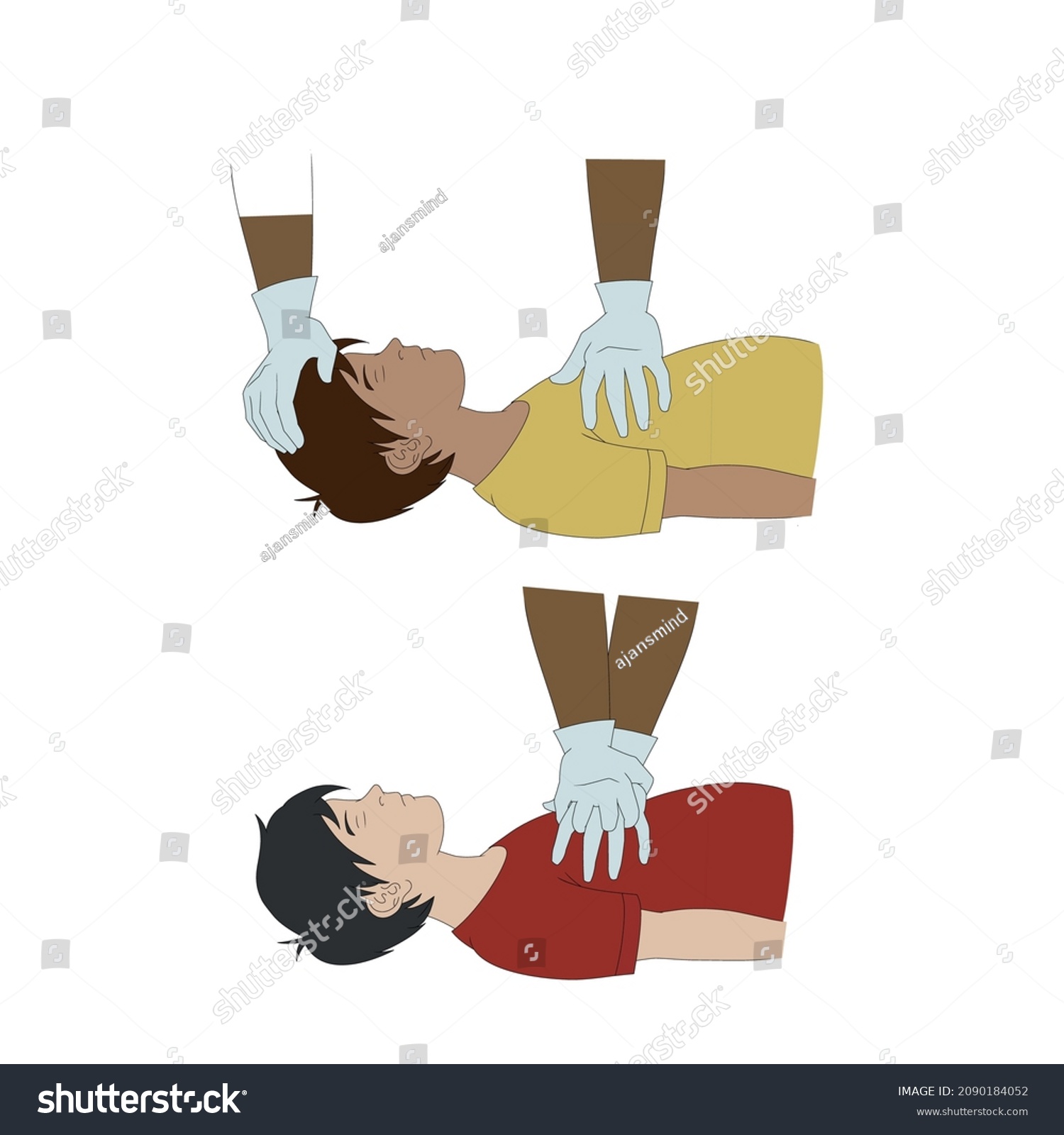 Vector Illustration Cpr Baby Infant First Stock Vector (Royalty Free ...