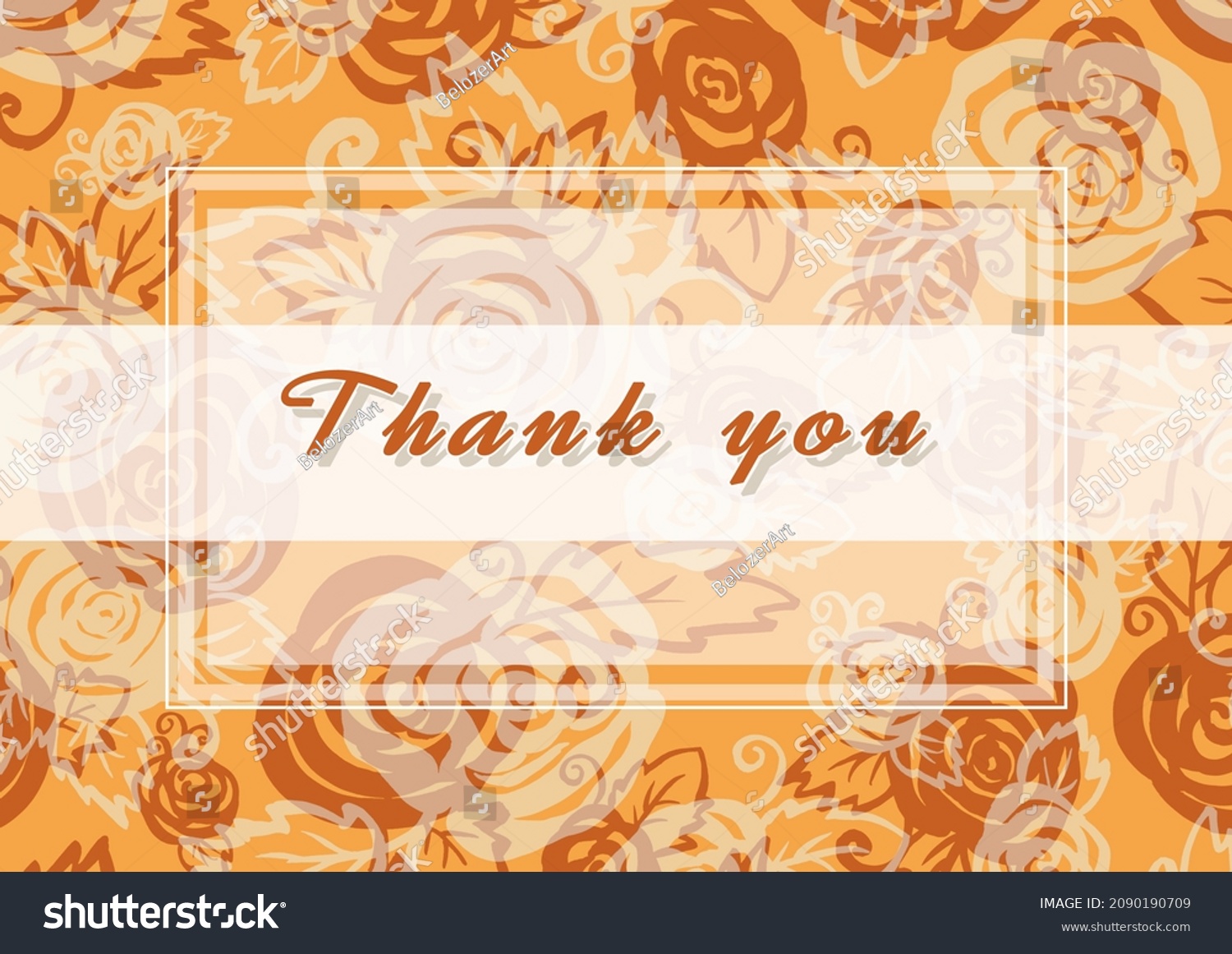 Thank You Phrase Calligraphy Hand Drawing Stock Illustration 2090190709 ...