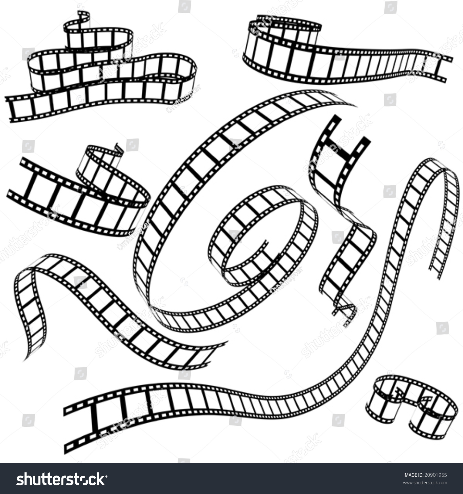 Set Various Film Strips Stock Vector (Royalty Free) 20901955 | Shutterstock