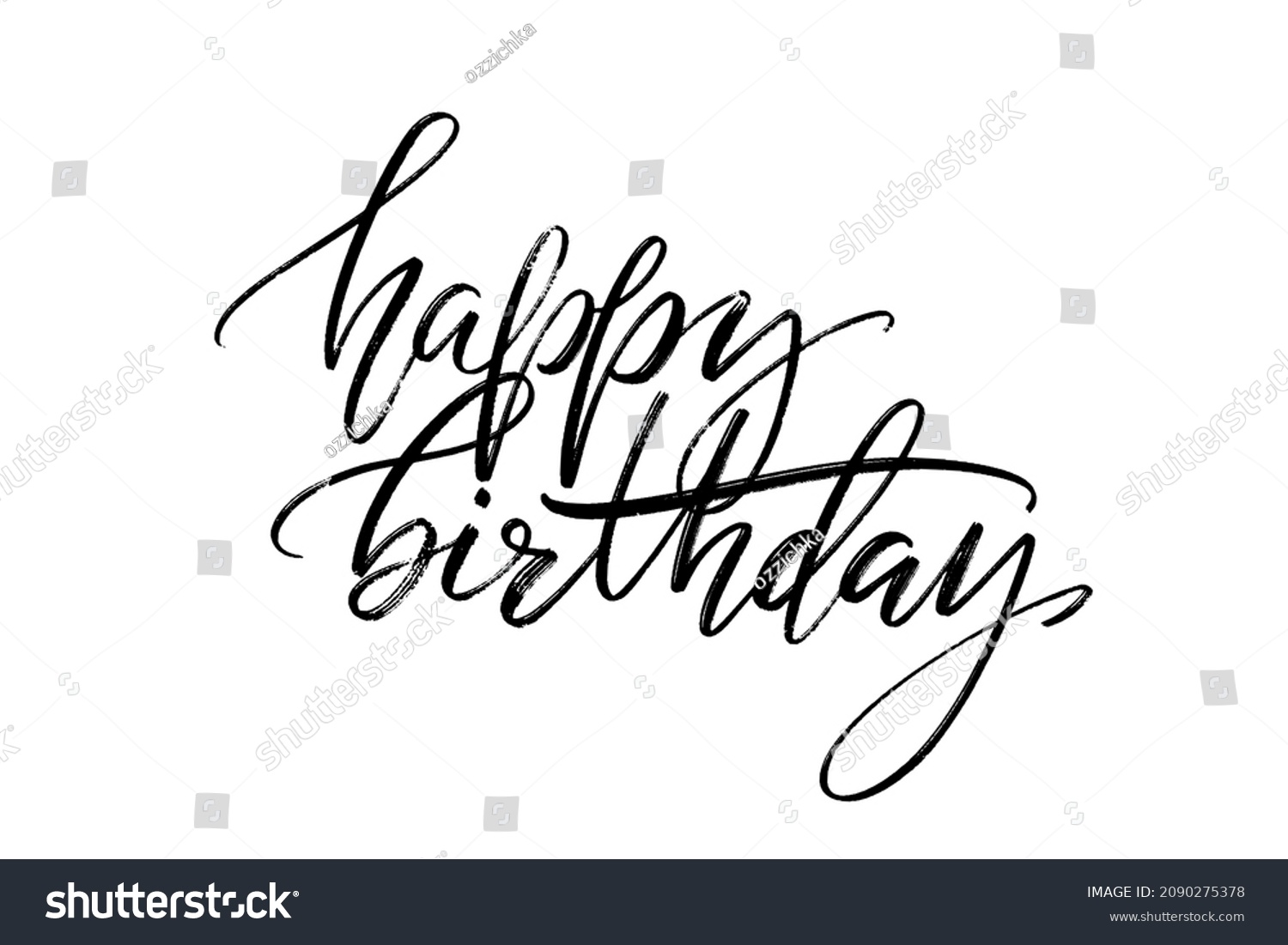 Happy Birthday Words Hand Drawn Creative Stock Vector (Royalty Free ...