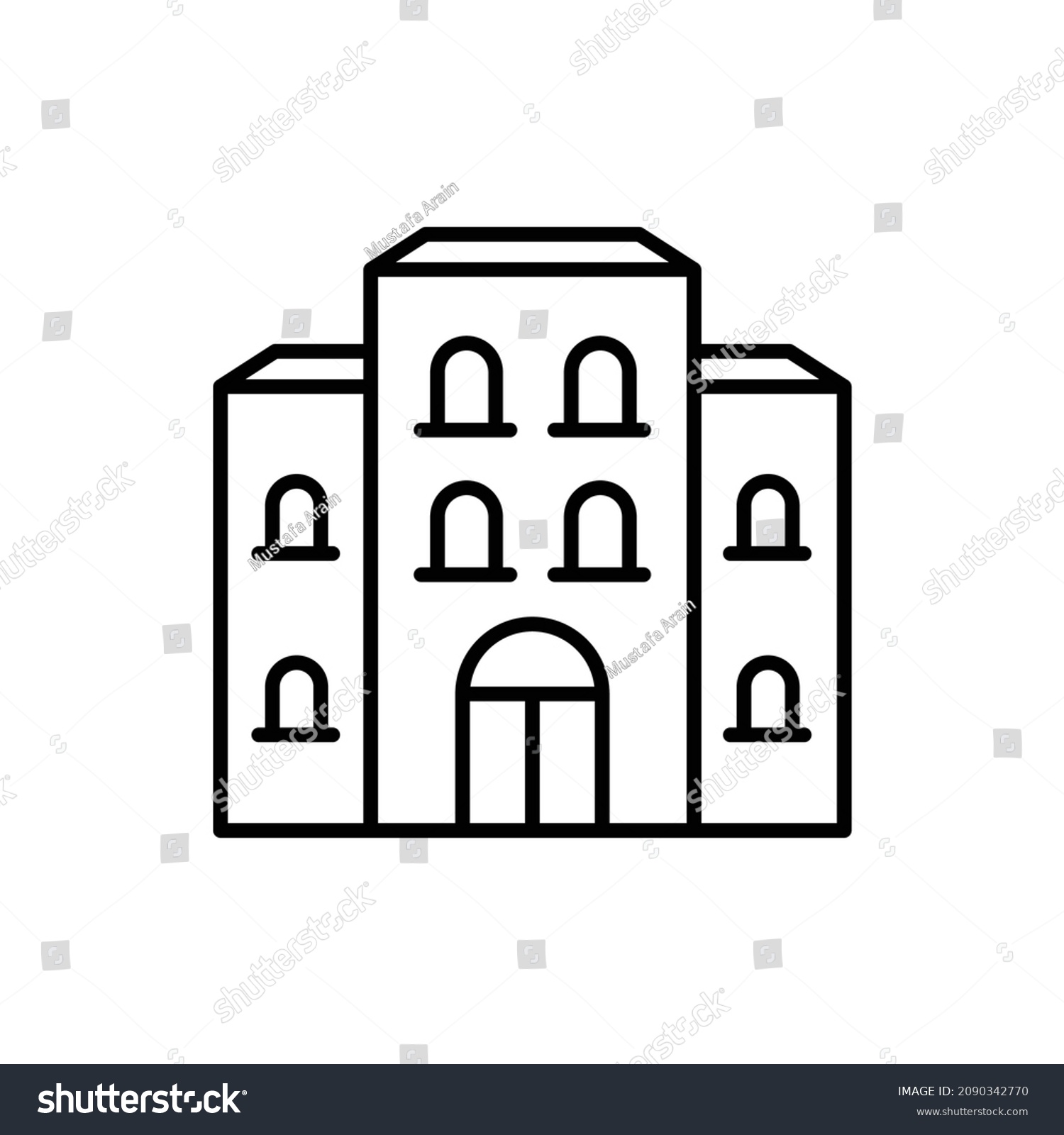 School Vector Outline Icon Web Isolated Stock Vector (Royalty Free ...