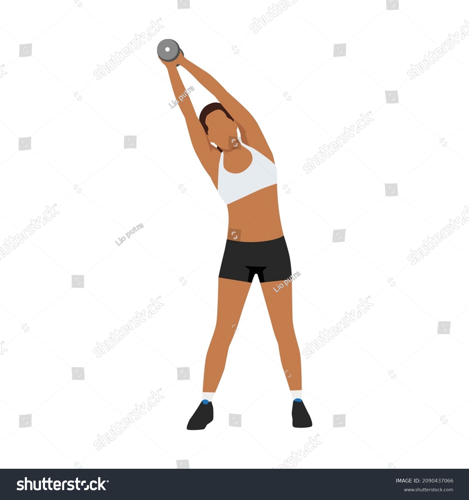 Woman Doing Standing Side Bend Stretch Stock Vector Royalty Free