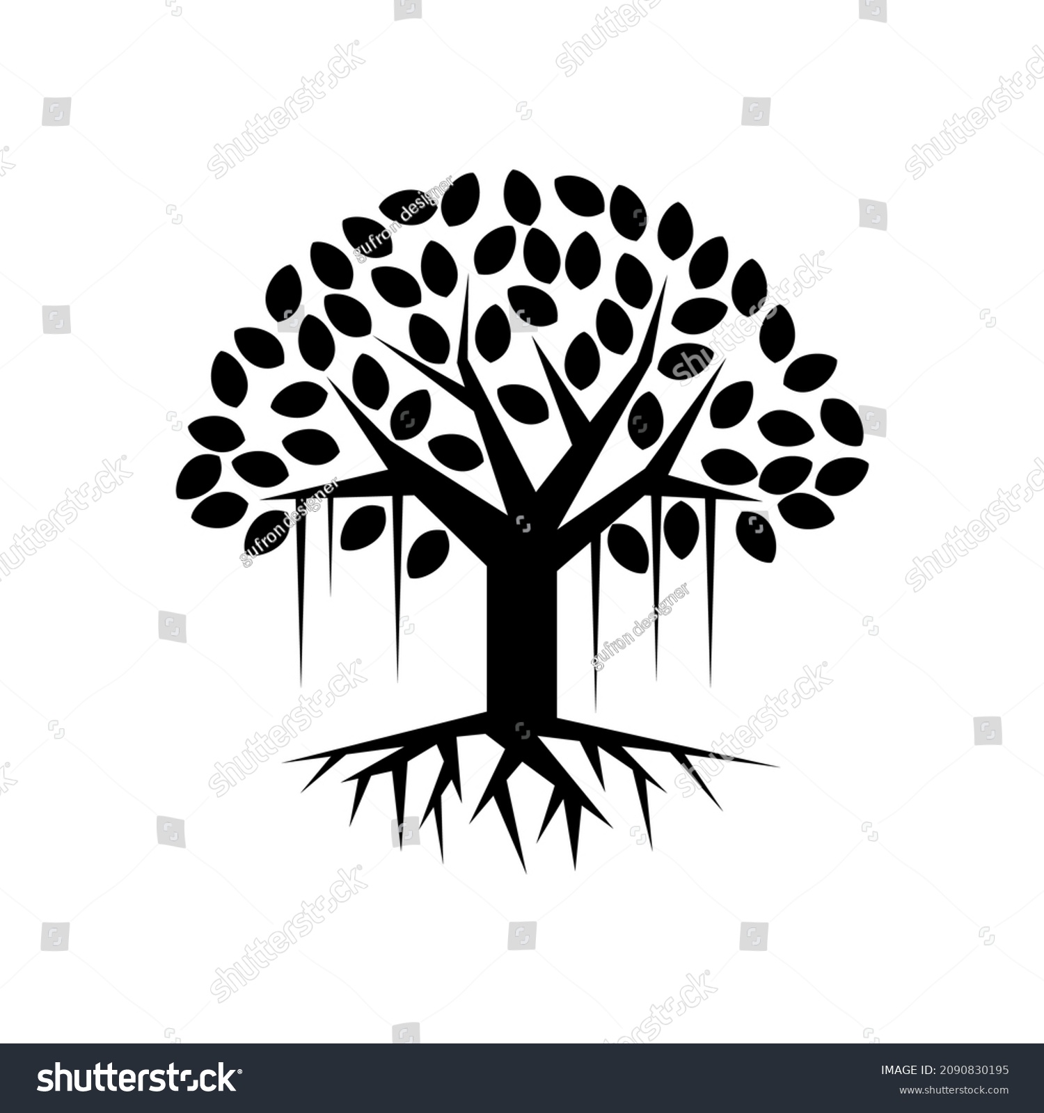 Banyan Tree Logo Vector Icon Illustration Stock Vector (Royalty Free ...