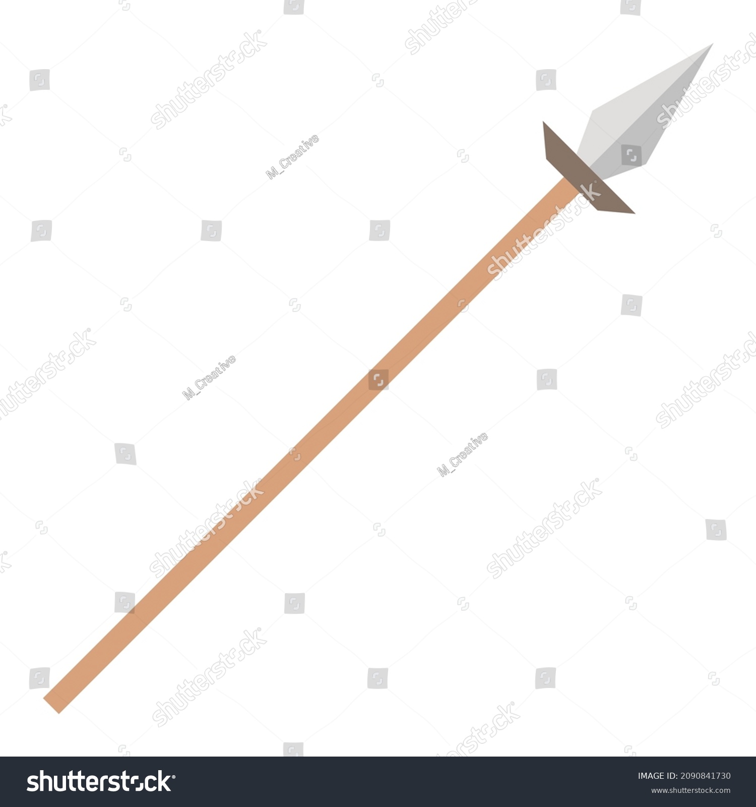 Medieval Spear Flat Clipart Vector Illustration Stock Vector (Royalty ...