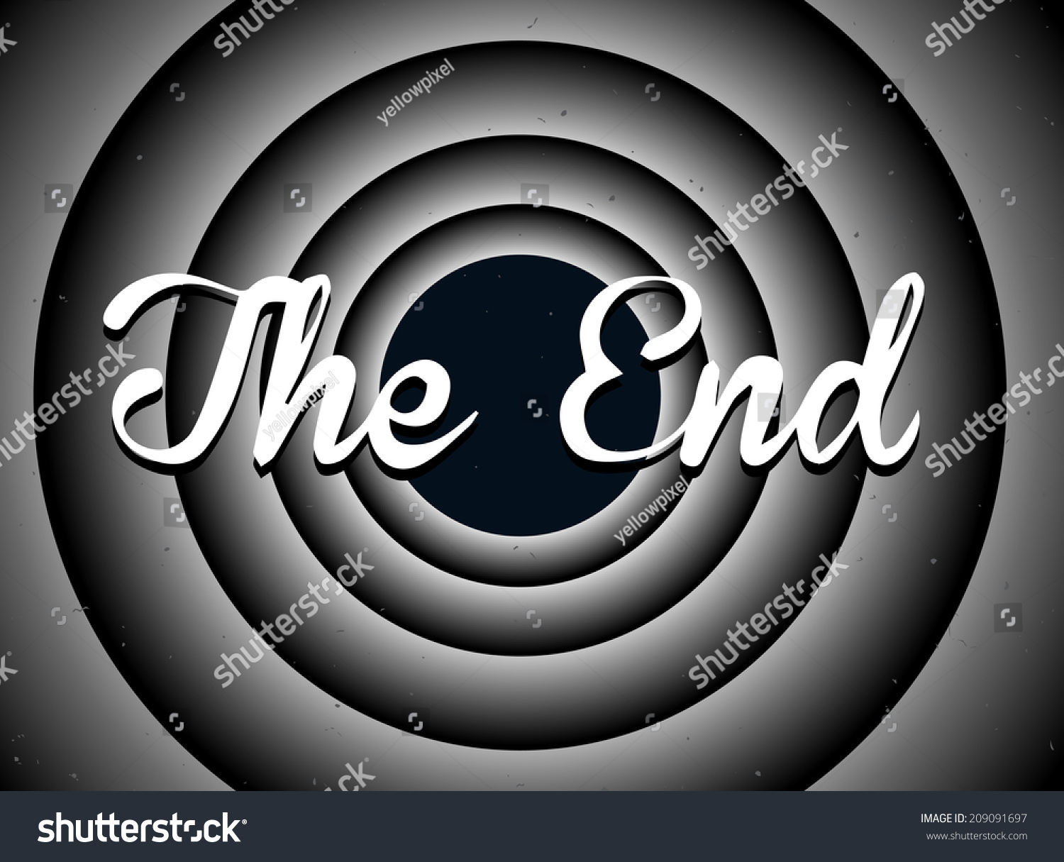 End Typography Old Movie Screen Stock Vector (Royalty Free) 209091697 ...