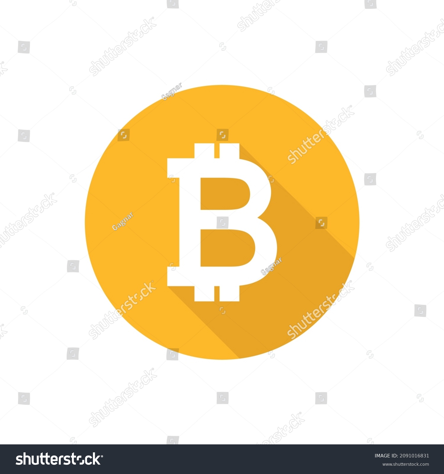 Bitcoin Flat Vector Button Icon Stock Vector Royalty Free 2091016831