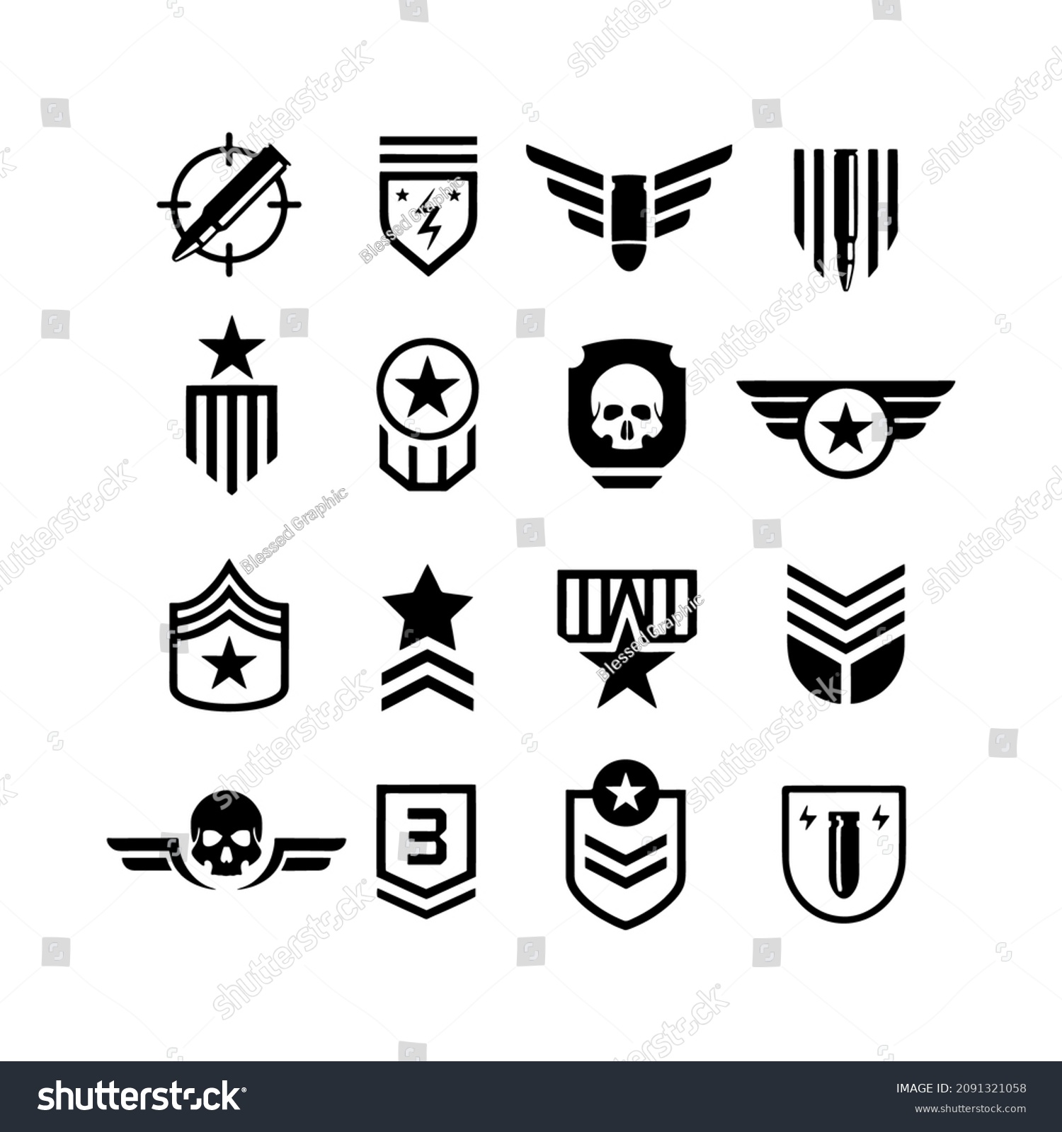 Military Symbol Icons Logos Special Forces Stock Vector (Royalty Free ...