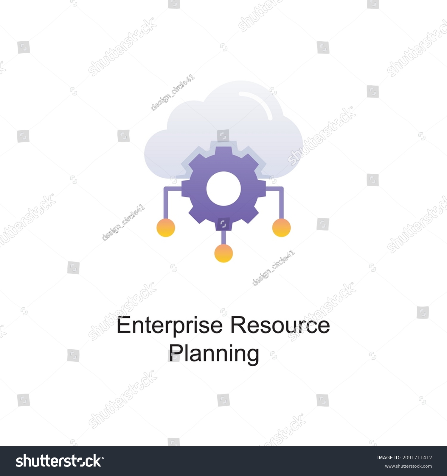 Enterprise Resource Planning Vector Gradient Icon Stock Vector (royalty 