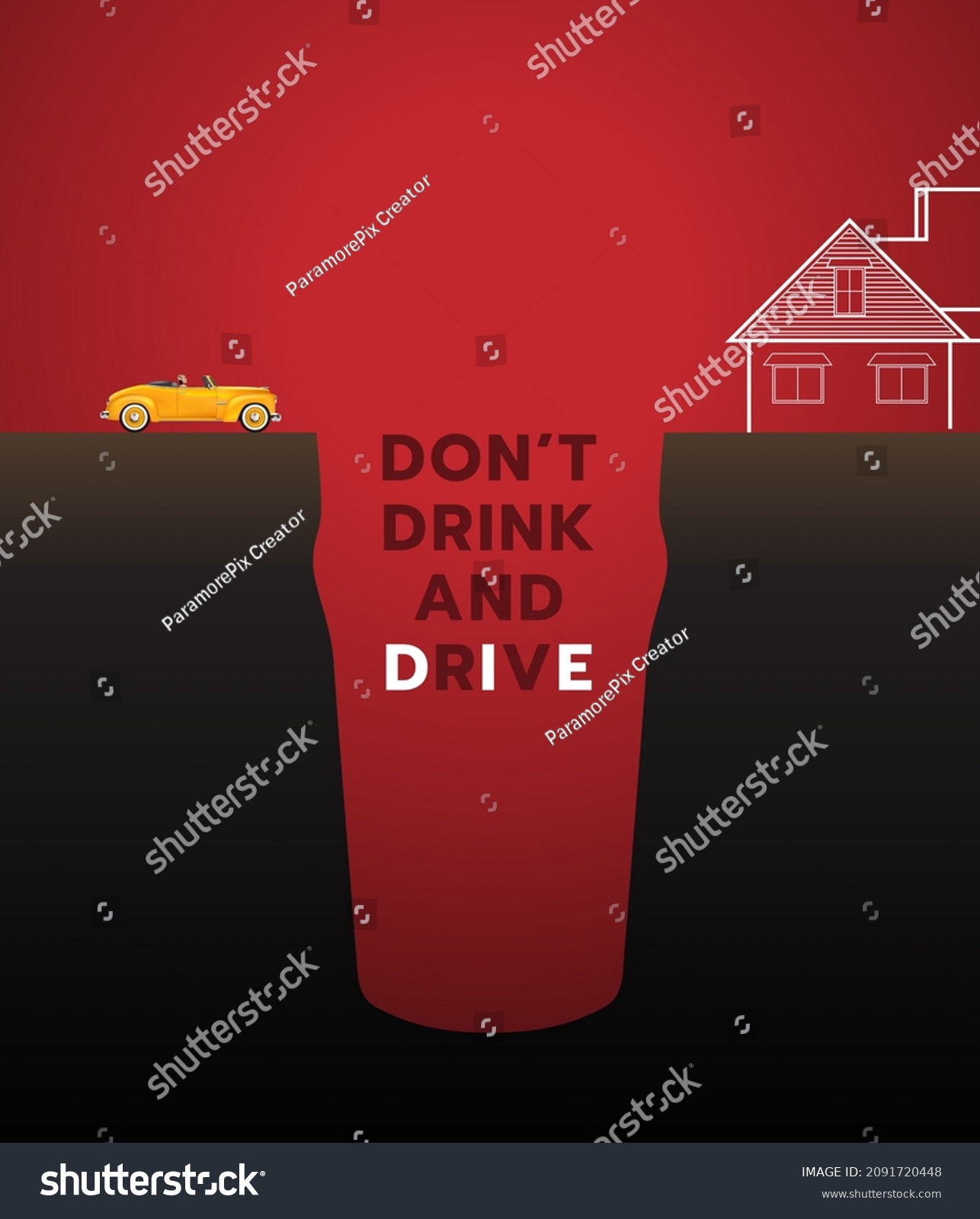 Dont Drink Drive Concept Drunk Driving Stock Vector Royalty Free 2091720448 Shutterstock