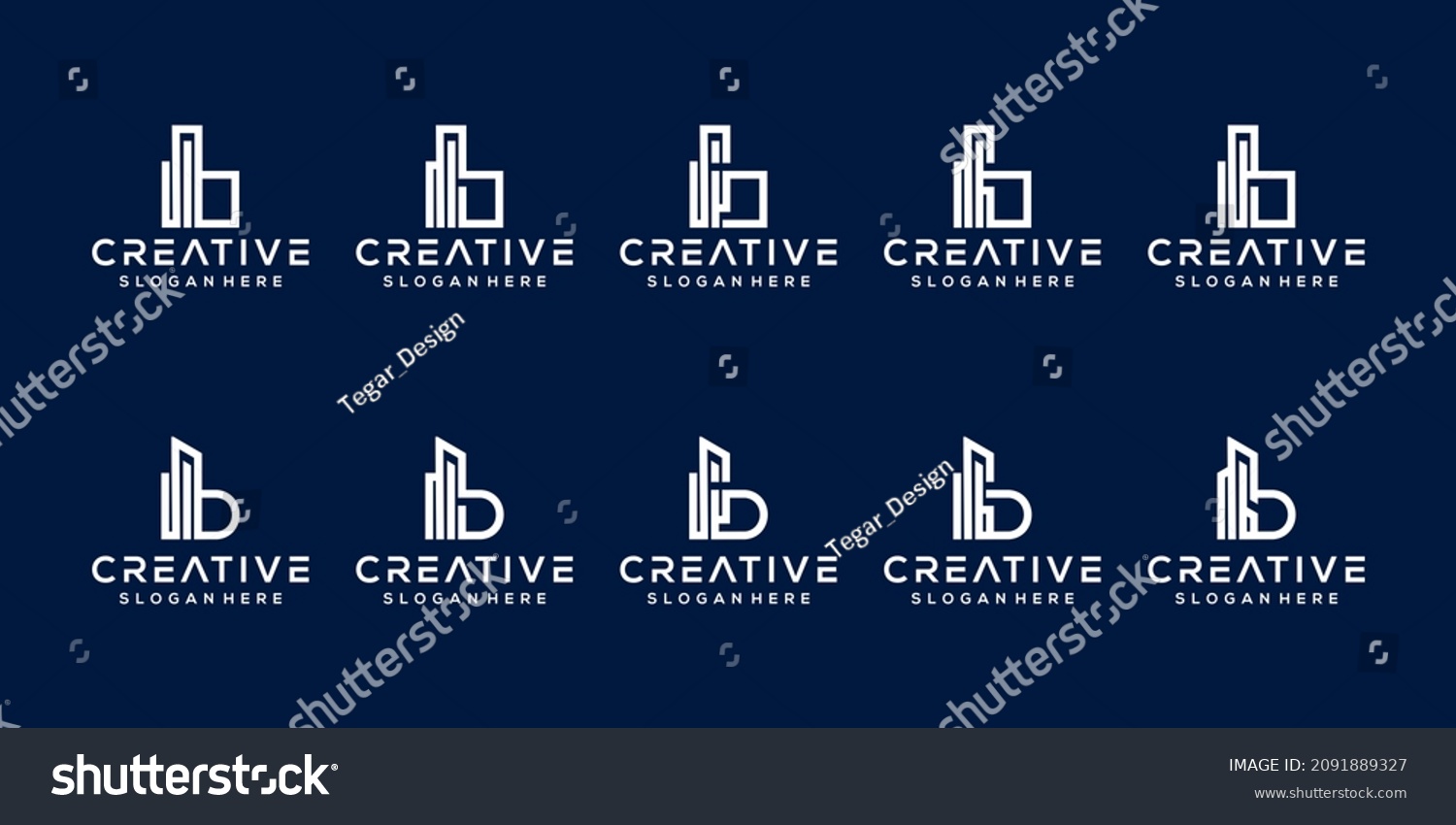 Set Modern Letter B Building Logo Stock Illustration 2091889327 ...