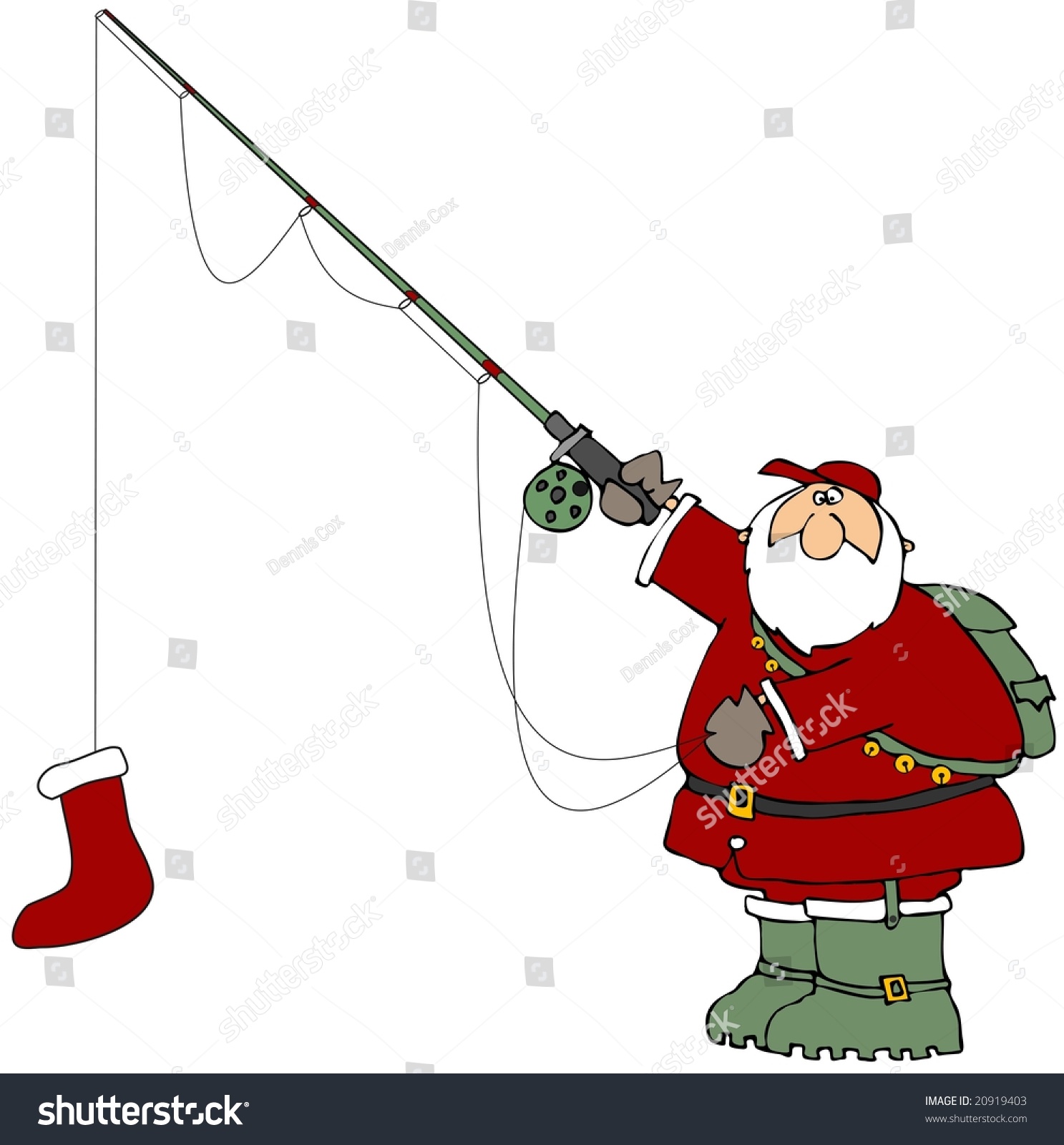 Fishing Santa Stock Illustration 20919403 