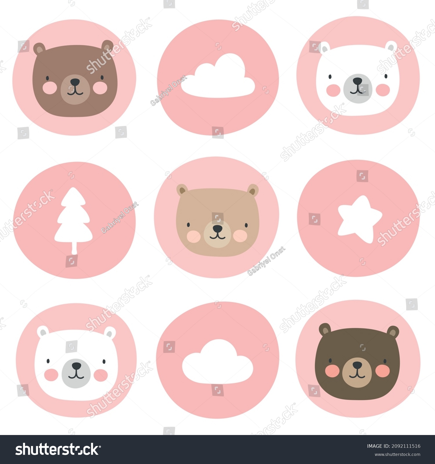 Cute Teddy Bear Pattern Hand Drawn Stock Vector Royalty Free