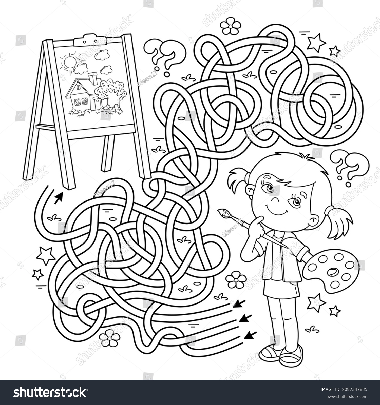 Maze Labyrinth Game Puzzle Tangled Road Stock Vector (Royalty Free ...