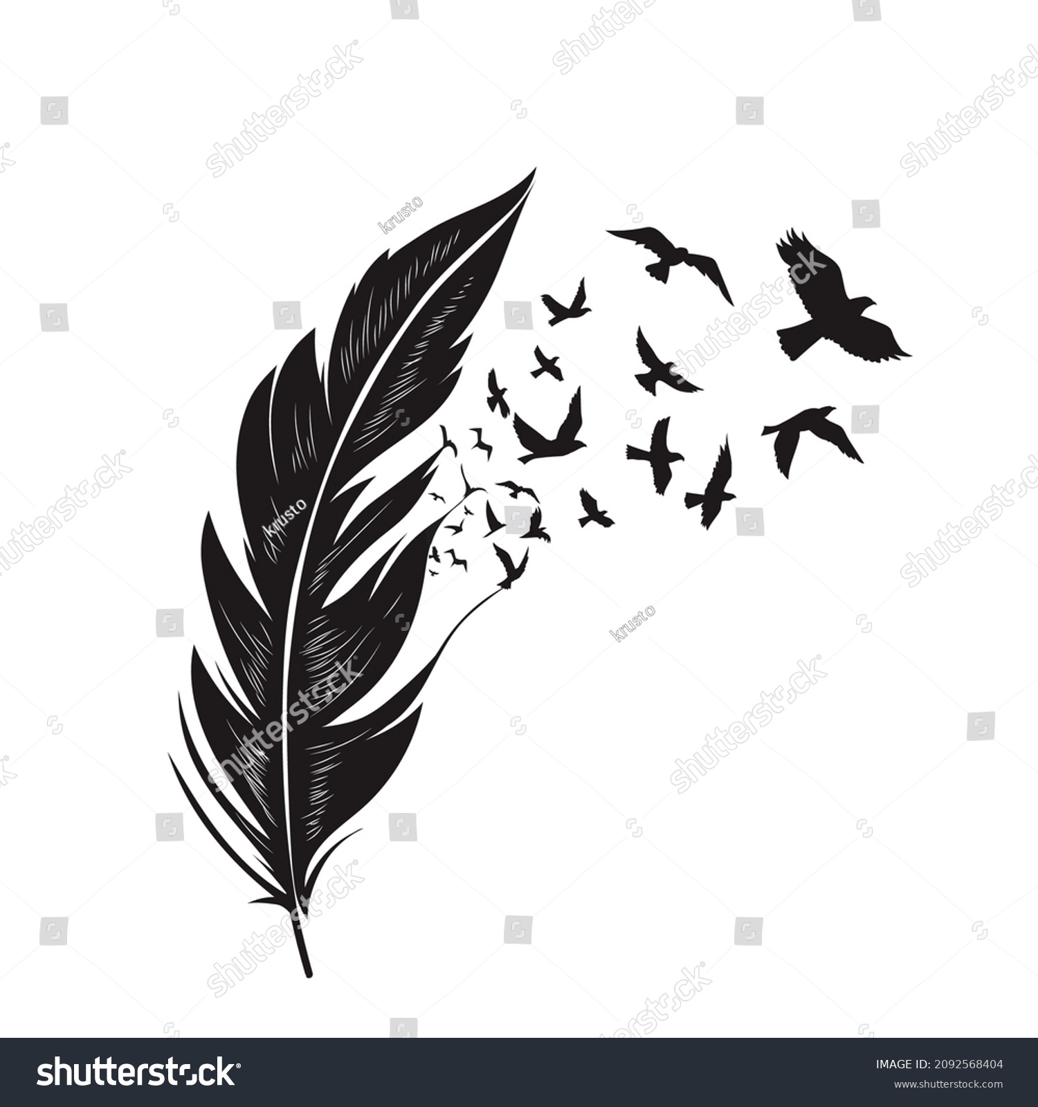 Feathers Free Flying Birds Vector Illustration Stock Vector (Royalty ...