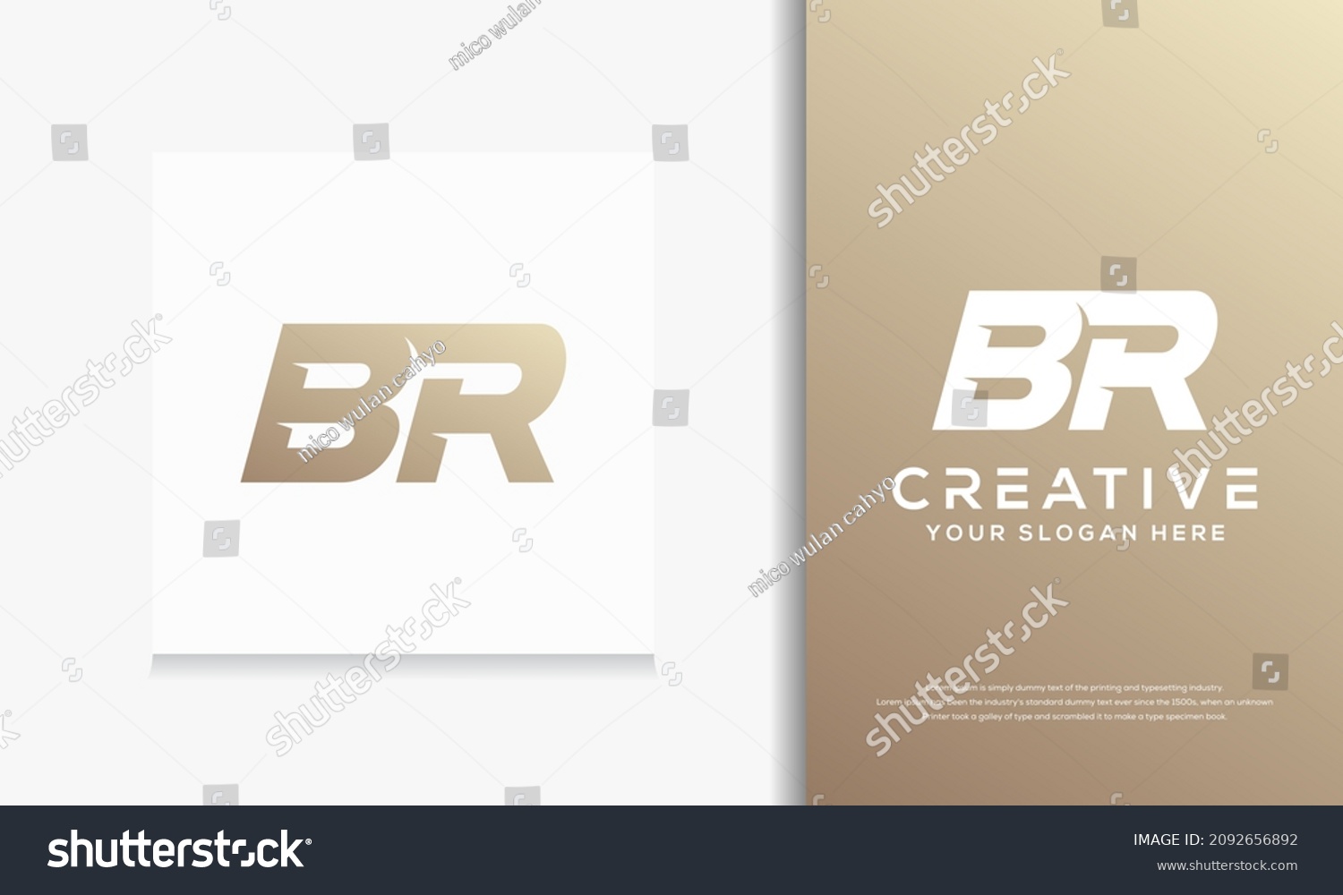 Monogram Letter B R Logo Design Stock Illustration 2092656892 ...