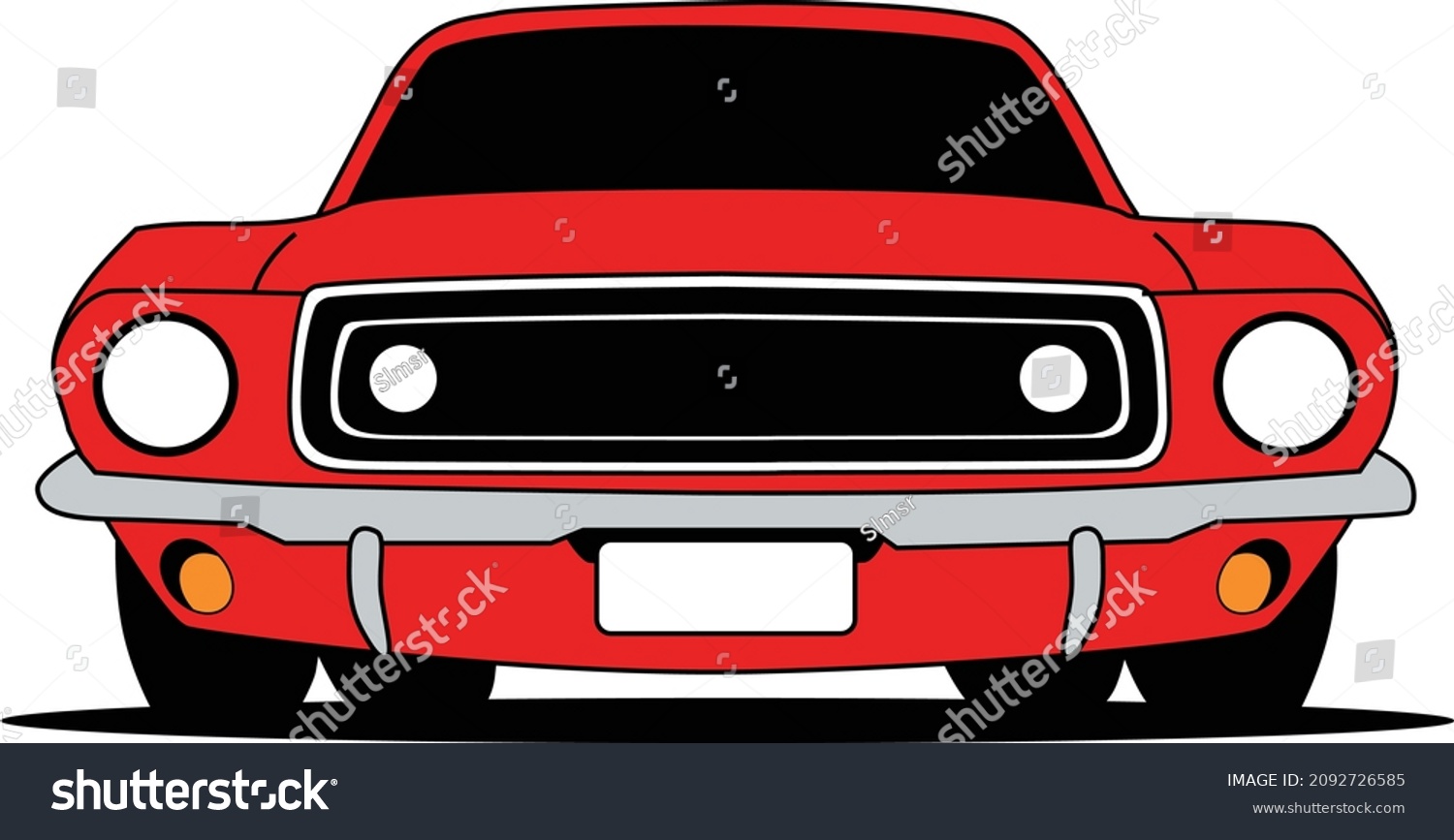 Red Car Classic Vintage Sport Stock Vector (Royalty Free) 2092726585 ...