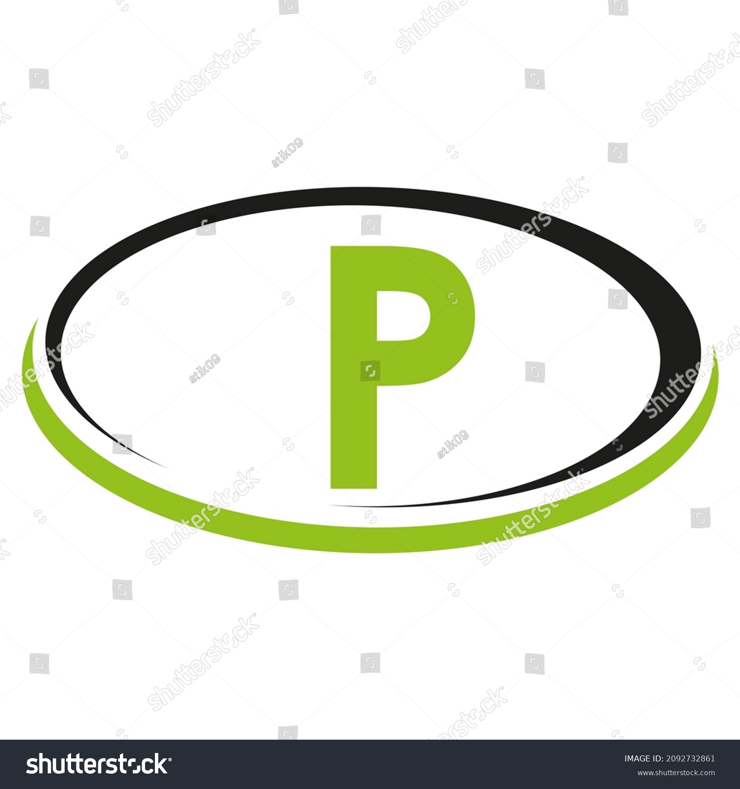 P Logo Simple Design Isolated On Stock Vector (Royalty Free) 2092732861 ...