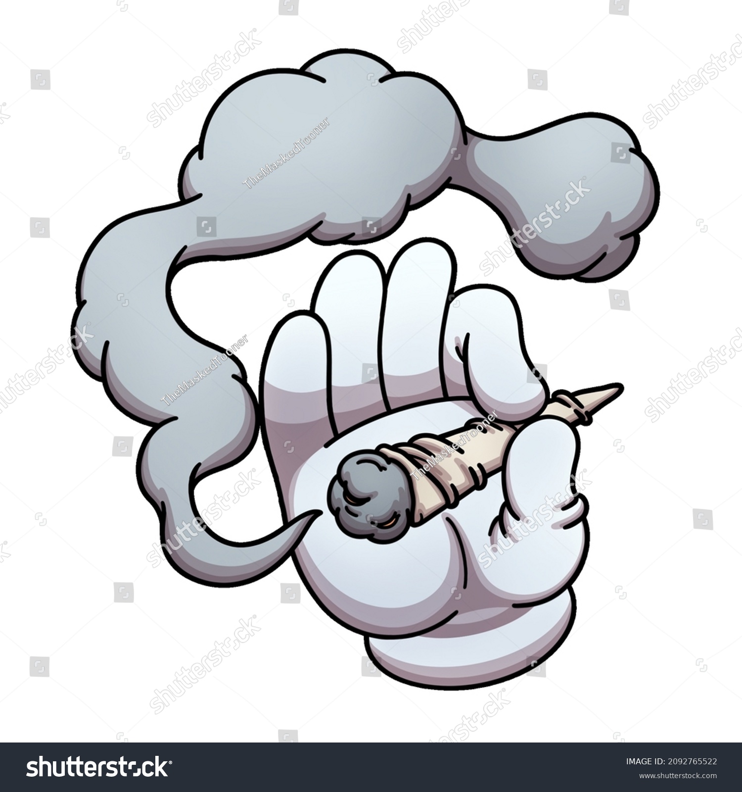 Cartoon Hand Holding Joint Vector Illustration เวกเตอร์สต็อก (ปลอดค่า