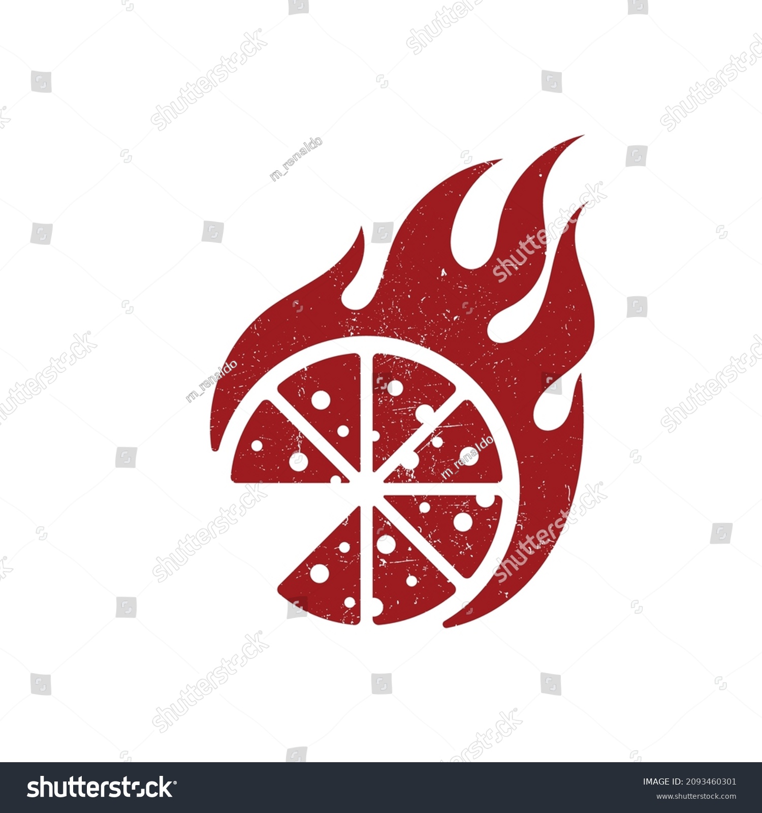 Hot Pizza Logo Hipster Retro Vintage Stock Vector Royalty Free Shutterstock