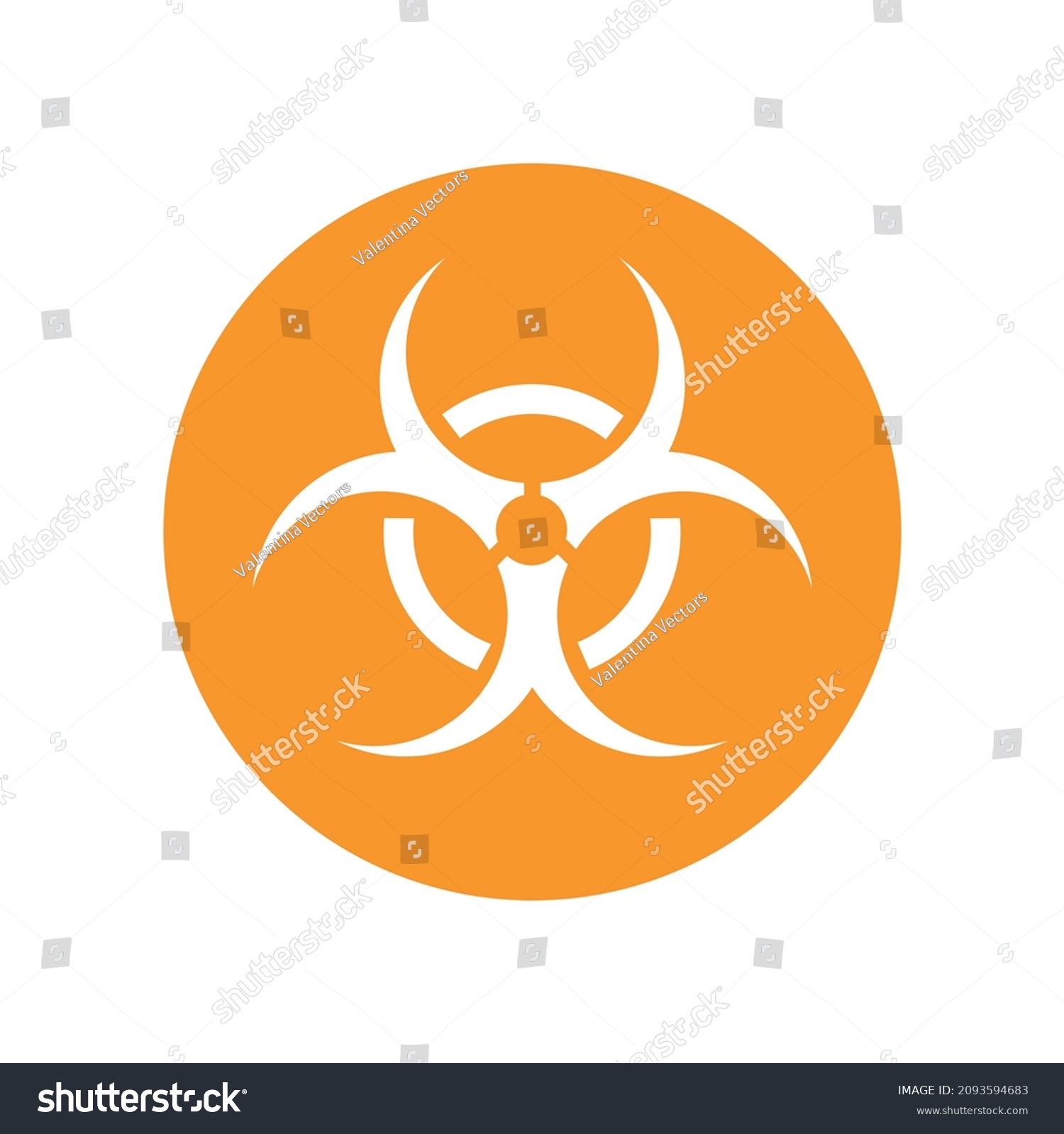 Orange Biohazard Symbol Vector Emoji Stock Vector Royalty Free