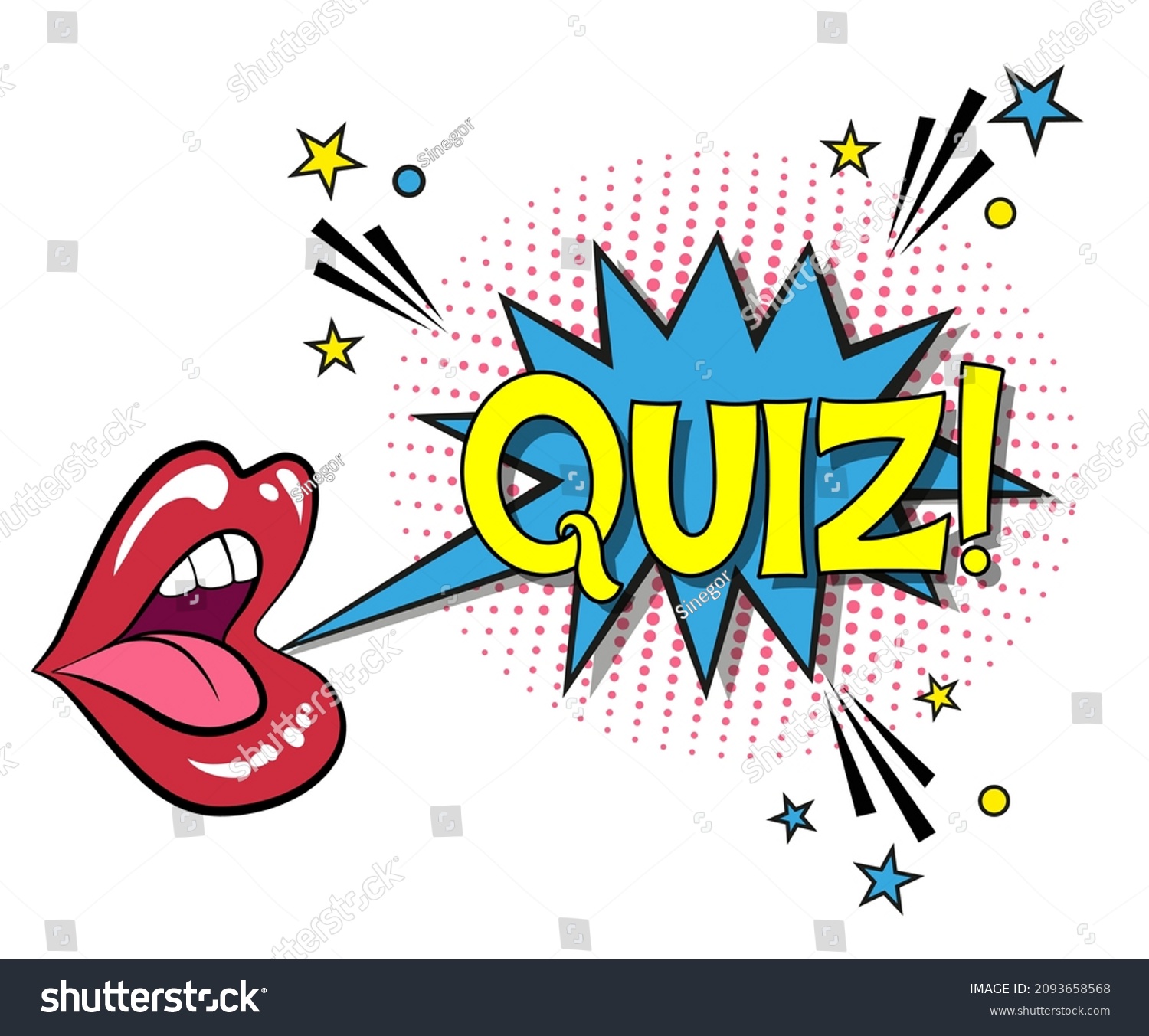 Comic Lettering Quiz Vector Bright Cartoon Stock Vector (Royalty Free ...